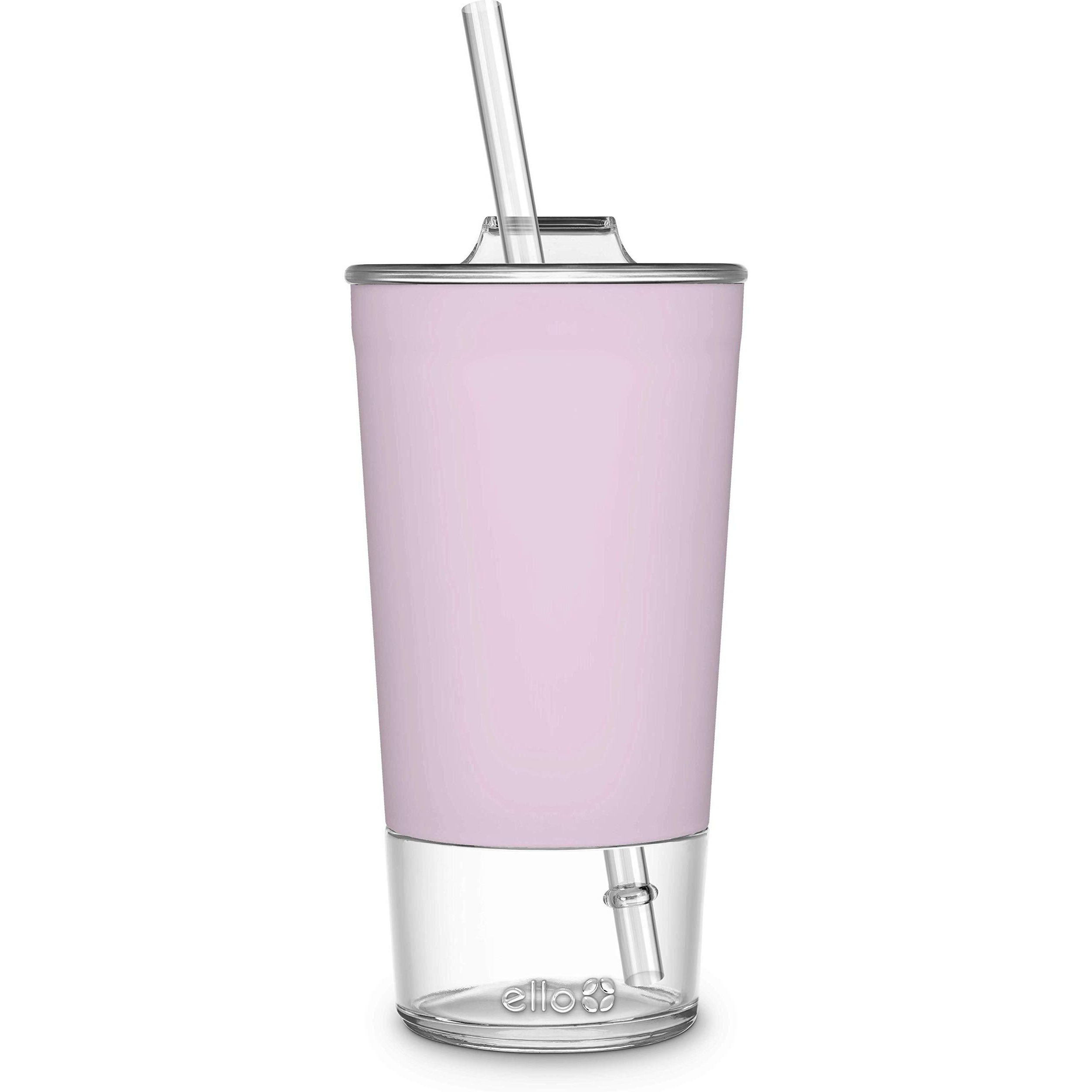 Ello Tidal Glass Tumbler With Straw, Cashmere Pink, 20 Oz. (824-0431-075-6), 1 Count (Pack Of 1)
