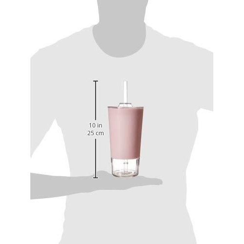 Ello Tidal Glass Tumbler With Straw, Cashmere Pink, 20 Oz. (824-0431-075-6), 1 Count (Pack Of 1)