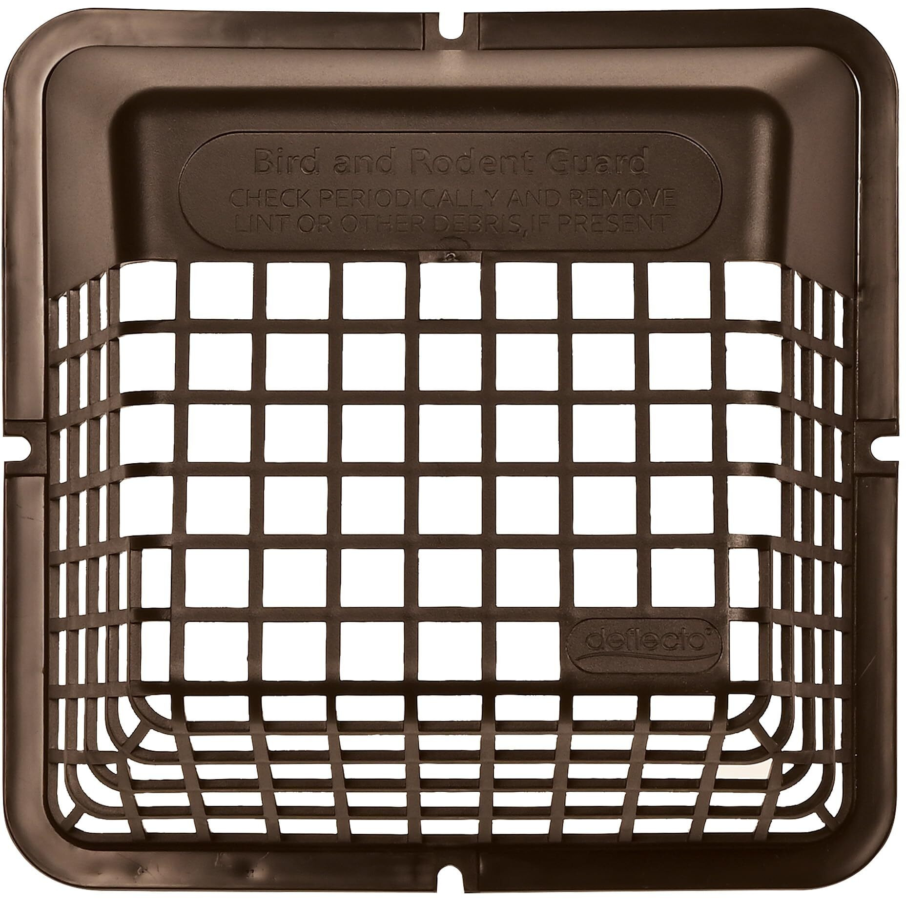 Deflecto Universal Bird Guard Dryer Vent Cover, For Use With 4 Inches Clothes Dryer Vents, Brown (Ubgbb)