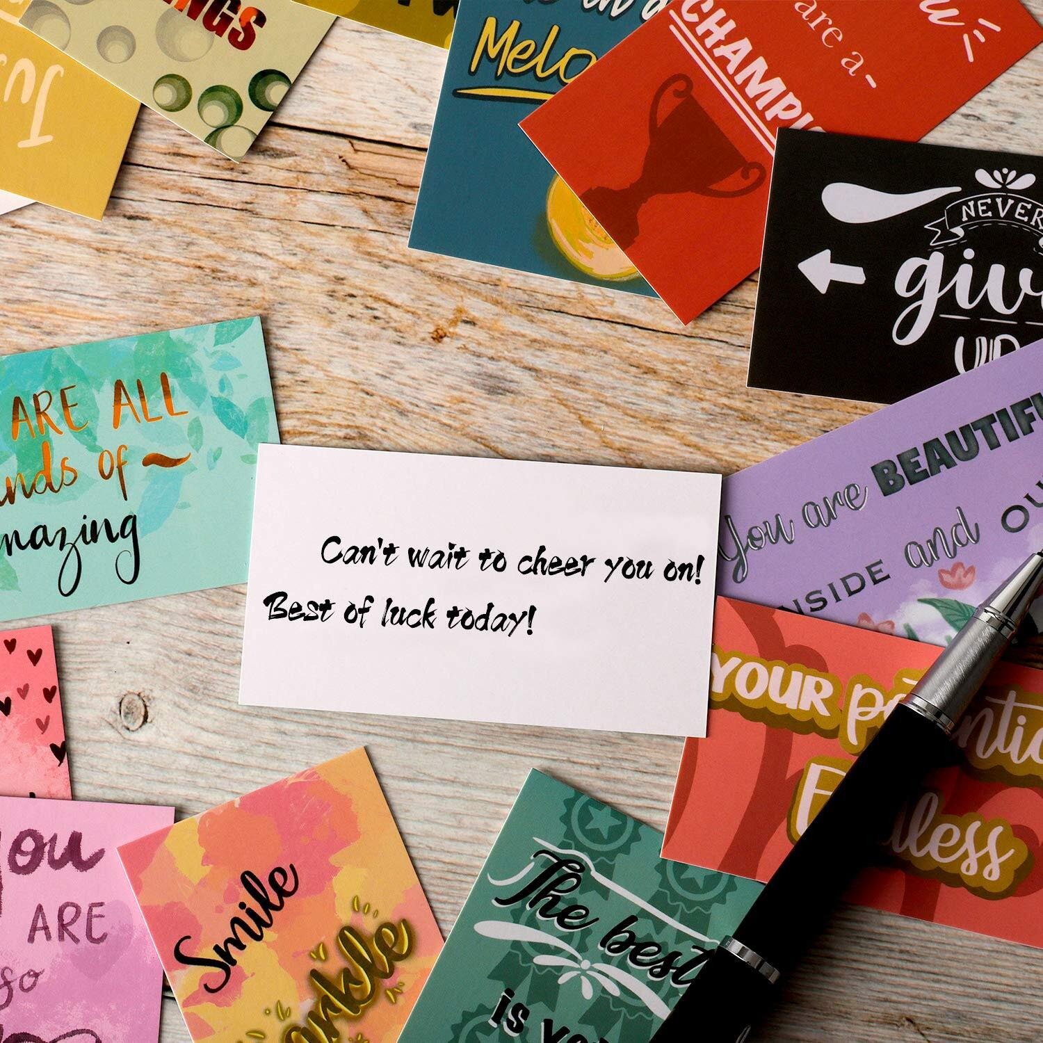 Brytefy 100 Motivational Cards With Inspirational Quotes - Encouragement And Kindness Cards Shows Gratitude And Appreciation. Affirmation Cards Set Contains 100 Uniquely Designed Mini Note Cards