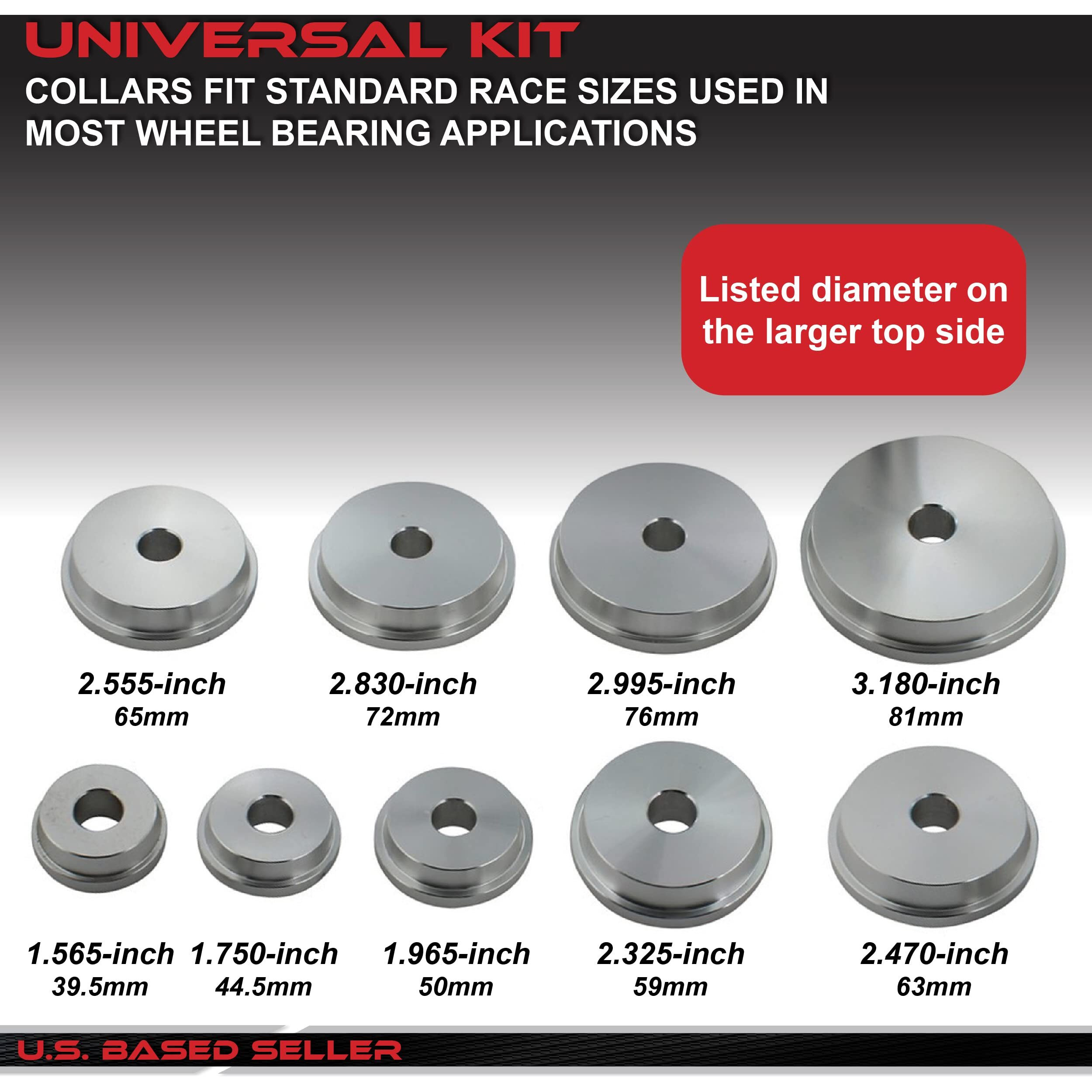 Abn Bearing Race And Seal Bush Driver Set With Carrying Case - Master / Universal Kit For Automotive Wheel Bearings