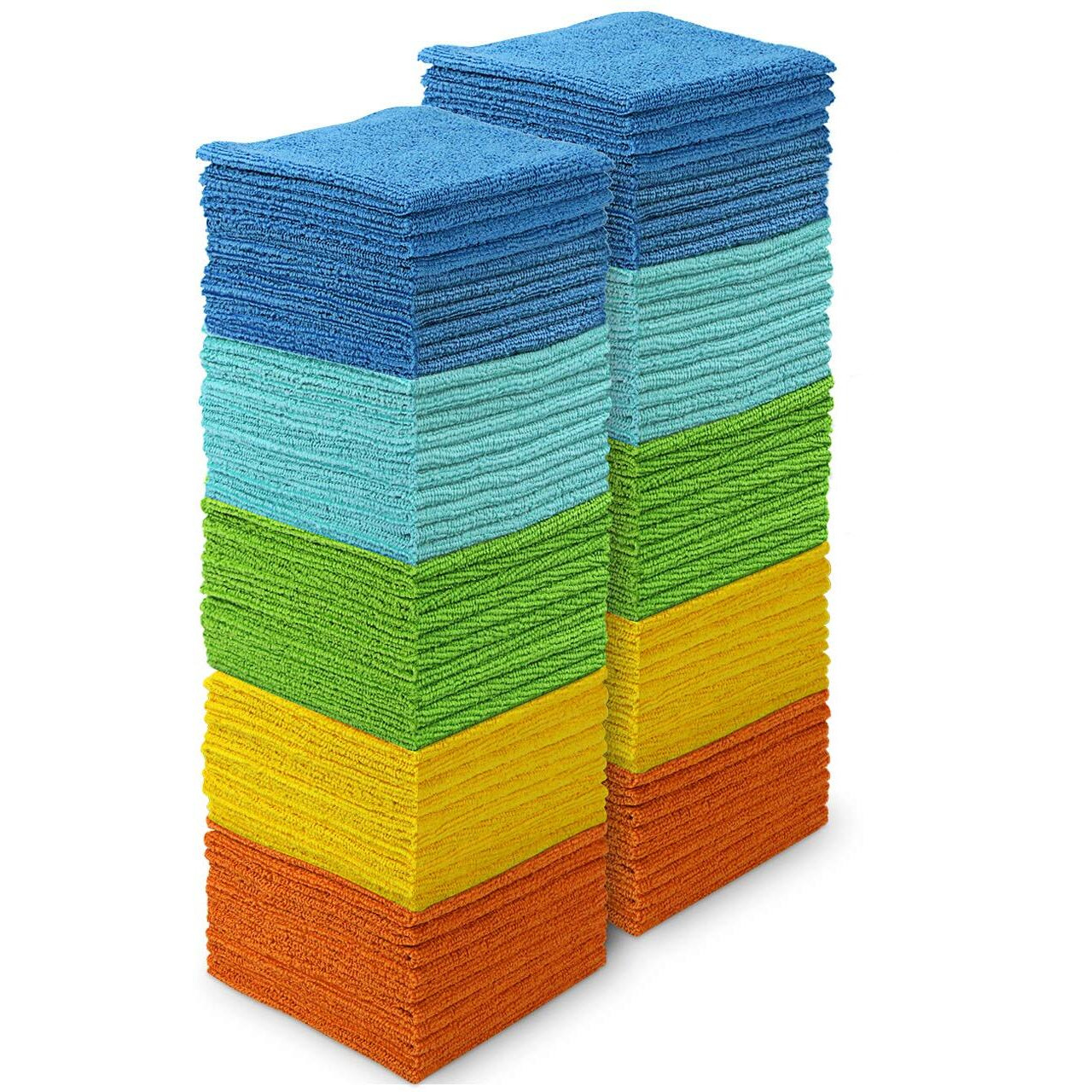 Aidea Microfiber Cleaning Cloths-100Pk, Soft Absorbent Rags For Cleaning, Lint-Free Towels Cleaning, Kitchen Towels, Microfiber Dusting Cloth For Home, Car, Window, Cleaning Supplies-12In.X12In.