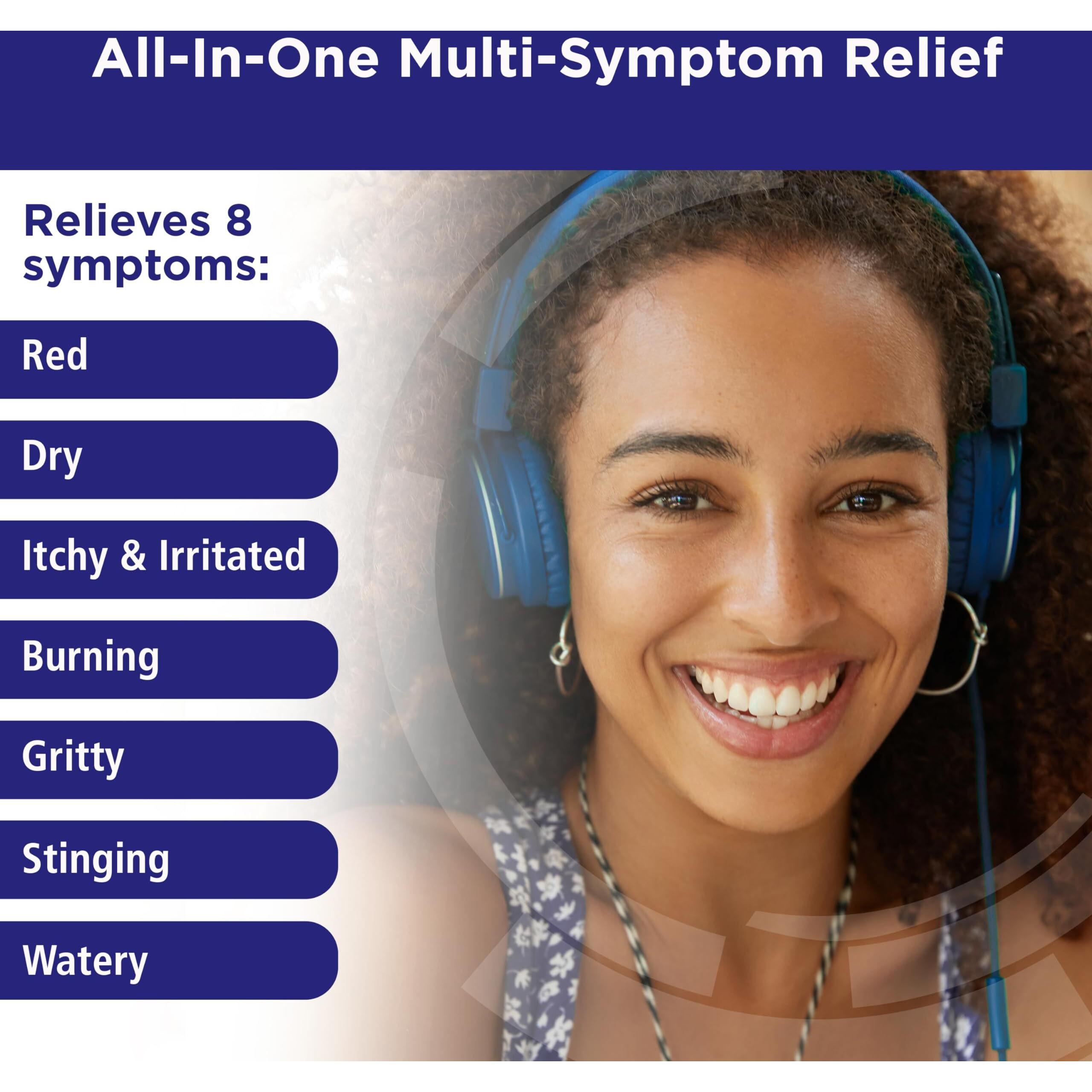 Rohto All-In-One Multi-Symptom Cooling Eye Drops, All-In-One Astringent, Lubricant & Redness Reliever Eye Drops For Irritated, Dry, Burning, Watery, Itchy, Red, Gritty Eyes, 0.4 Fl Oz Bottle