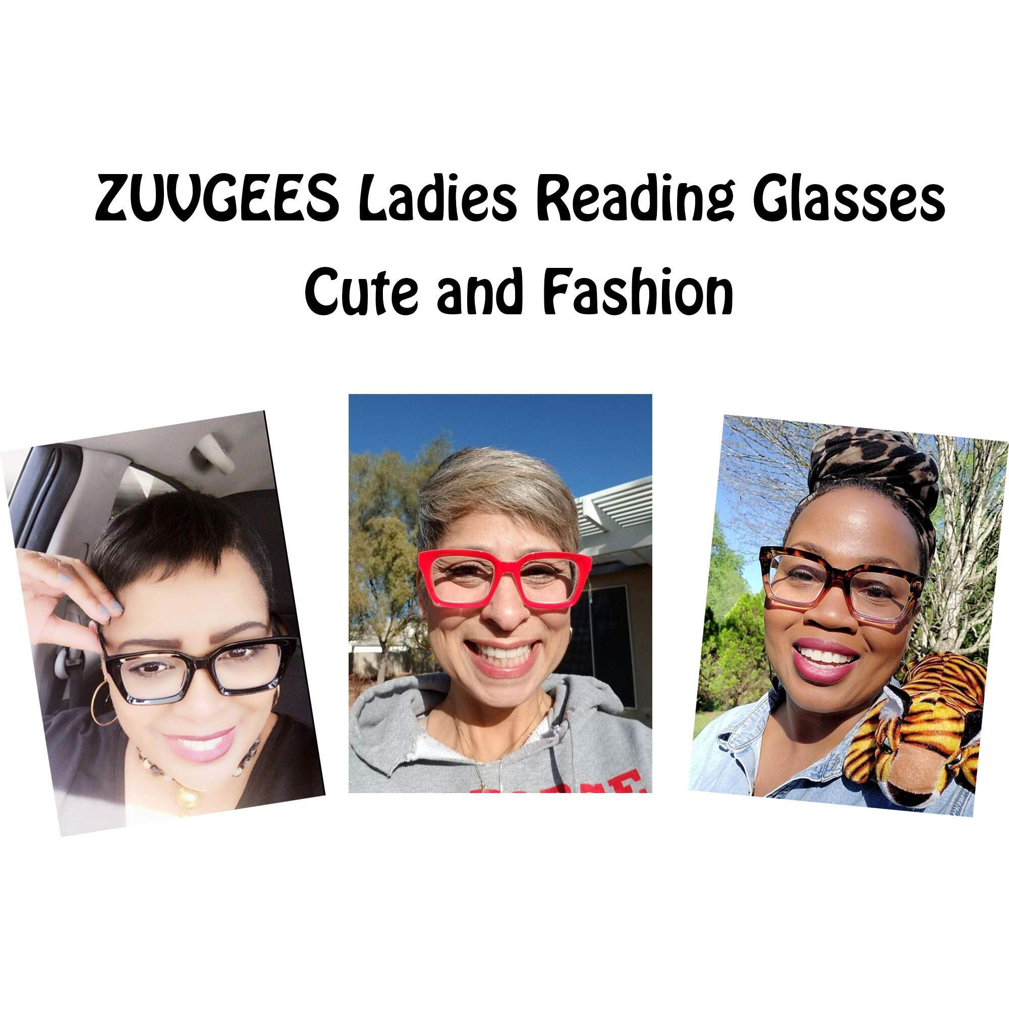Zuvgees Retro Style Square Reading Glass Big Eyeglass Frames Large Lens 50Mm (Black, 1.25)