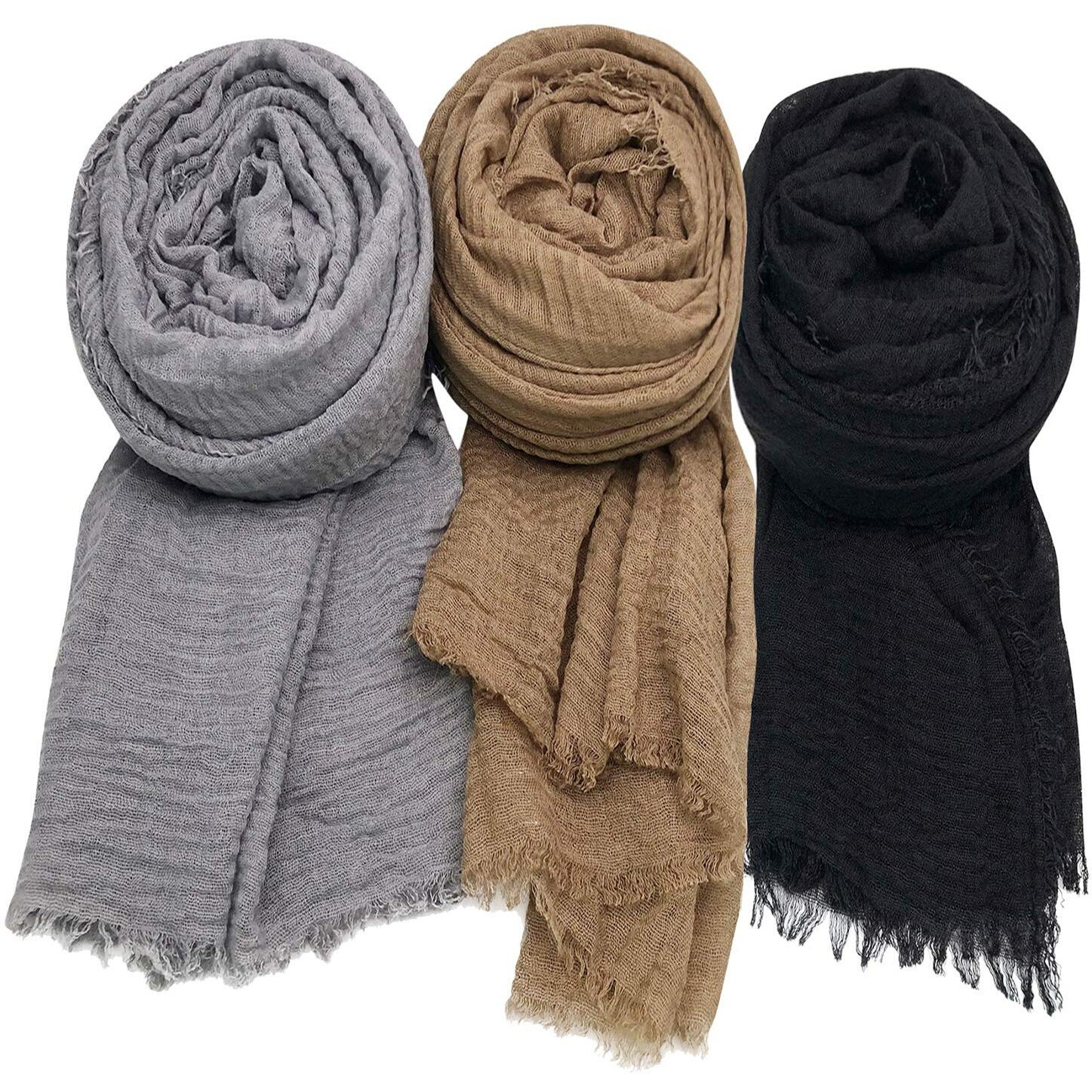 Women Scarf Shawl For All Season 3Pcs Scarve Wrap Scarve A.
