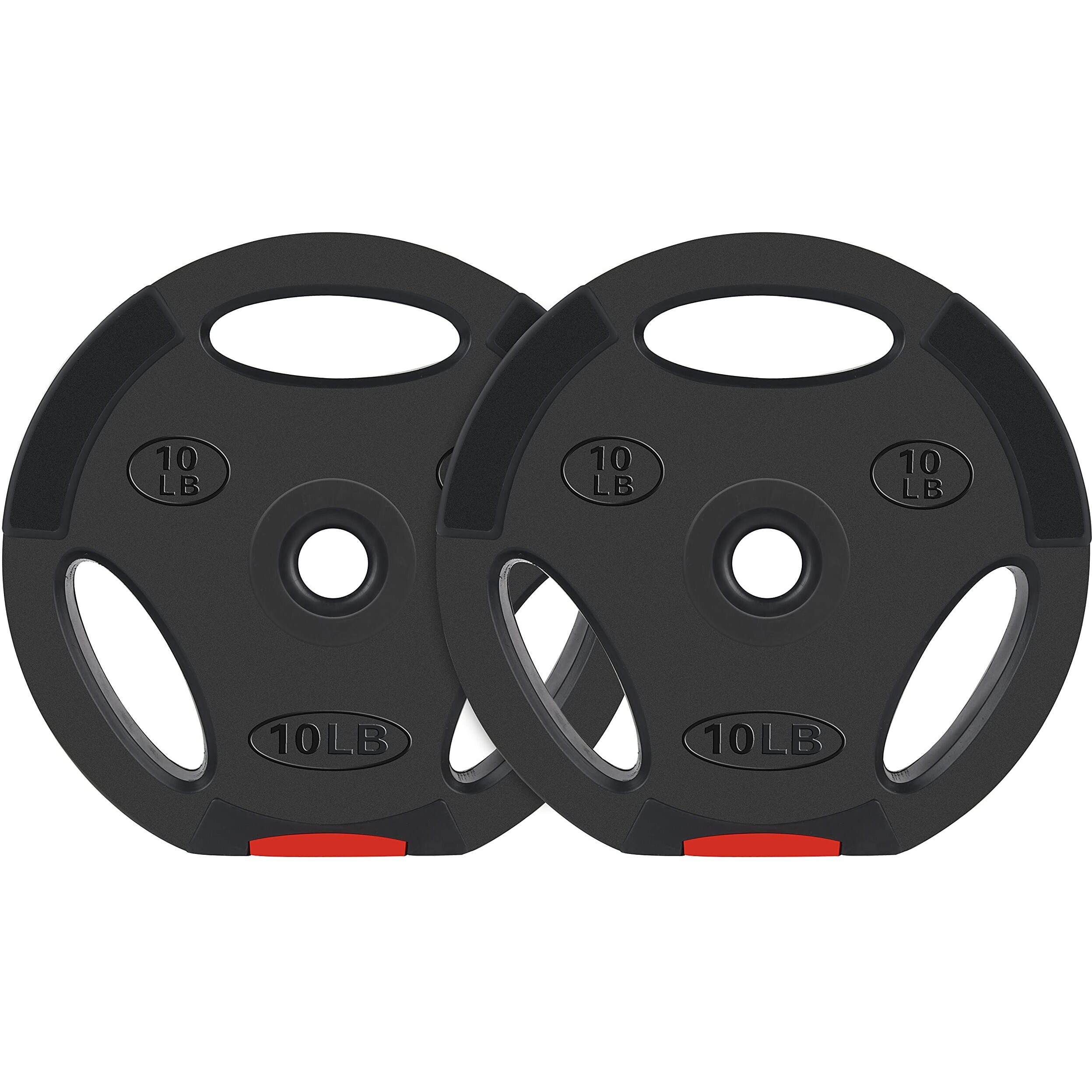 Signature Fitness Vinyl Standard 1-Inch Plate Weight Plate For Strength Training And Weightlifting, 10-Pound, Pair