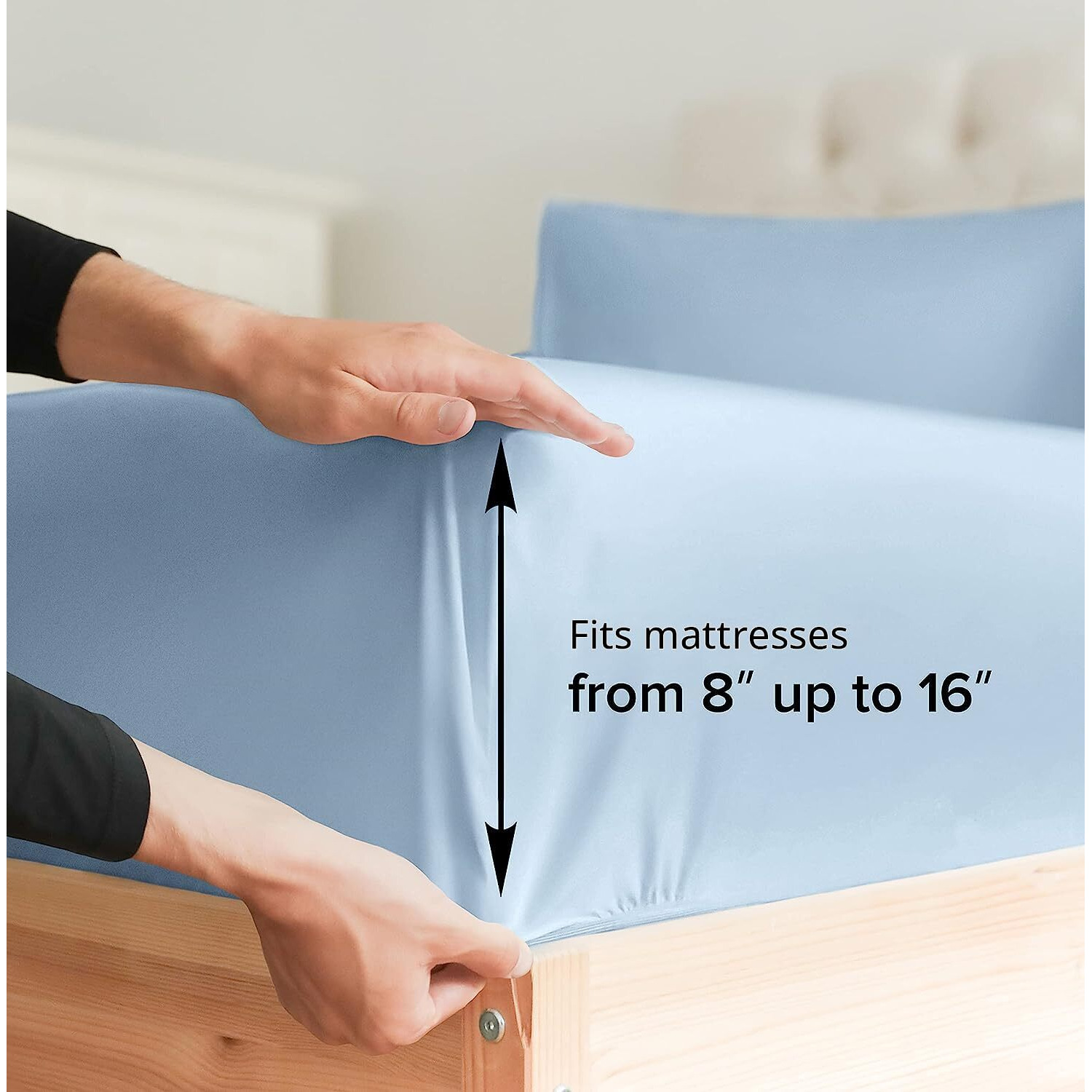 Cgk Unlimited Twin Xl Size Fitted Bed Sheet - Hotel Luxury - Fits Mattress Up To 16 - Extra Soft, Wrinkle Free, Breathable - Light Blue