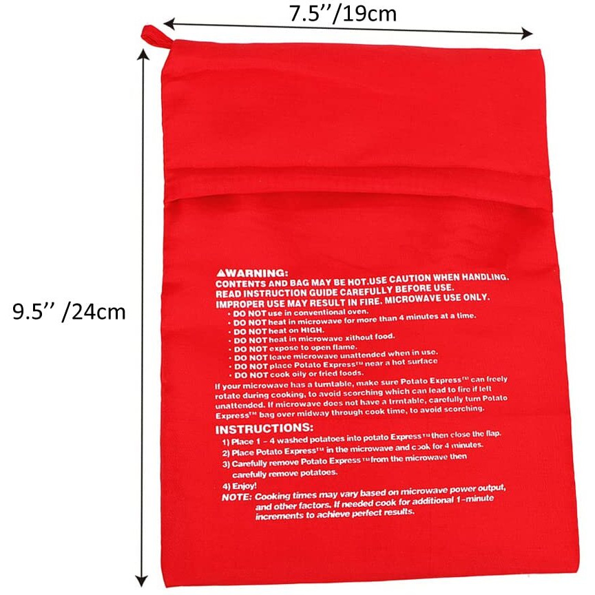 Xingzi Microwave Potato Cooker Bag 4Pcs Reusable And Washable Express Saving Time Baking Fabric Pouch Bag For Any Type Of Potatoes Bake Bags Perfect Potatoes Just In 4 Minutes