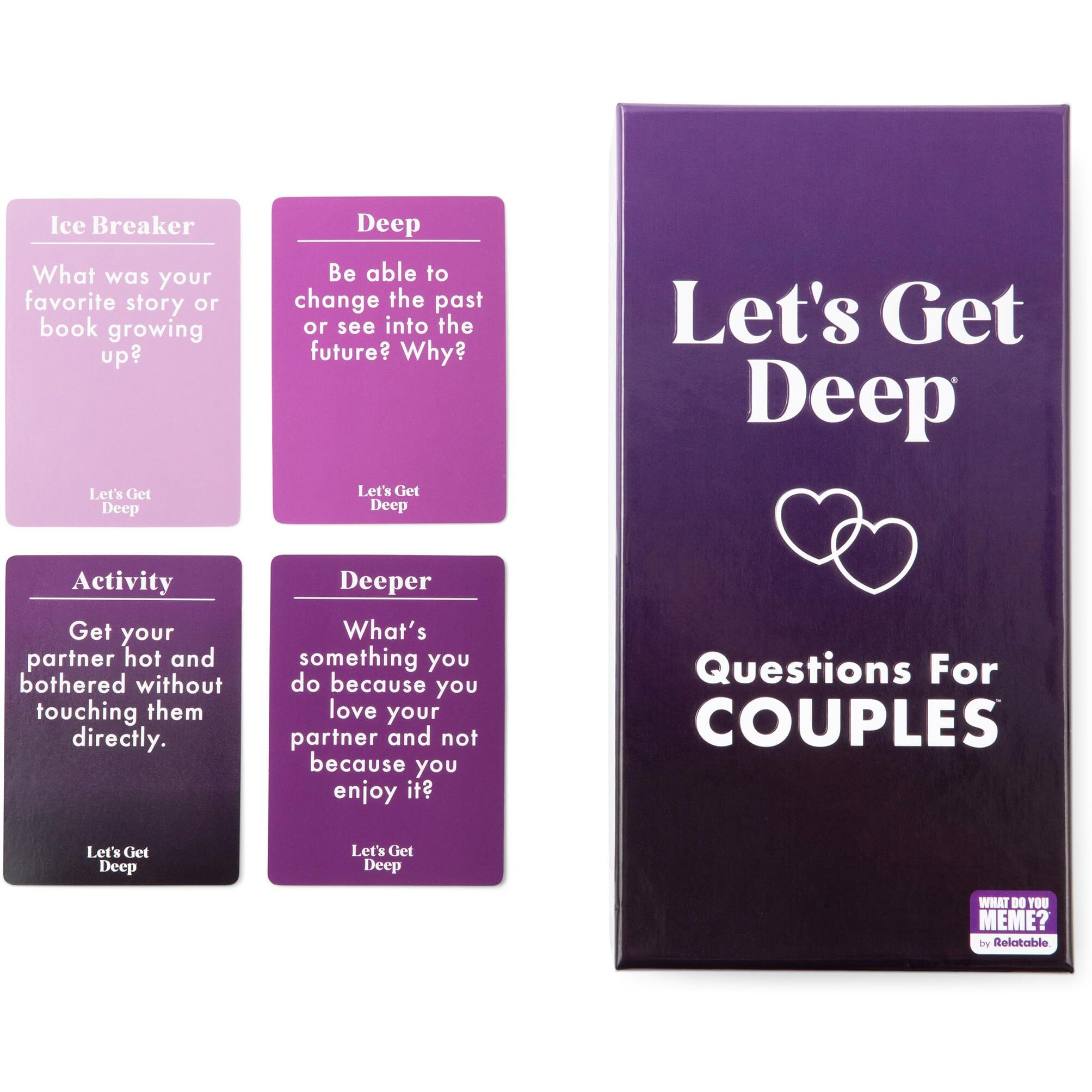 Let's Get Deep By Relatable, A Question Card Game For Couples, Great For Date Night Ideas, Couples Gifts, Wedding Gifts, And Long Distance Relationship Gifts, Includes 300 Cards To Build Up Intimacy