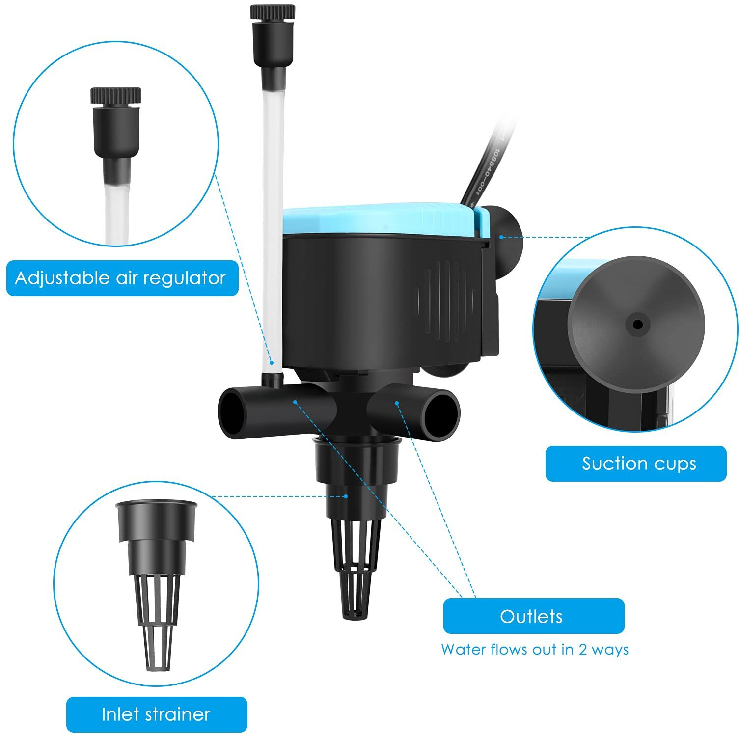 Kulife Aquarium Powerhead 300 Gph Circulating Water Pump For 70-100 Gallon Fish Tanks With Aerating Features