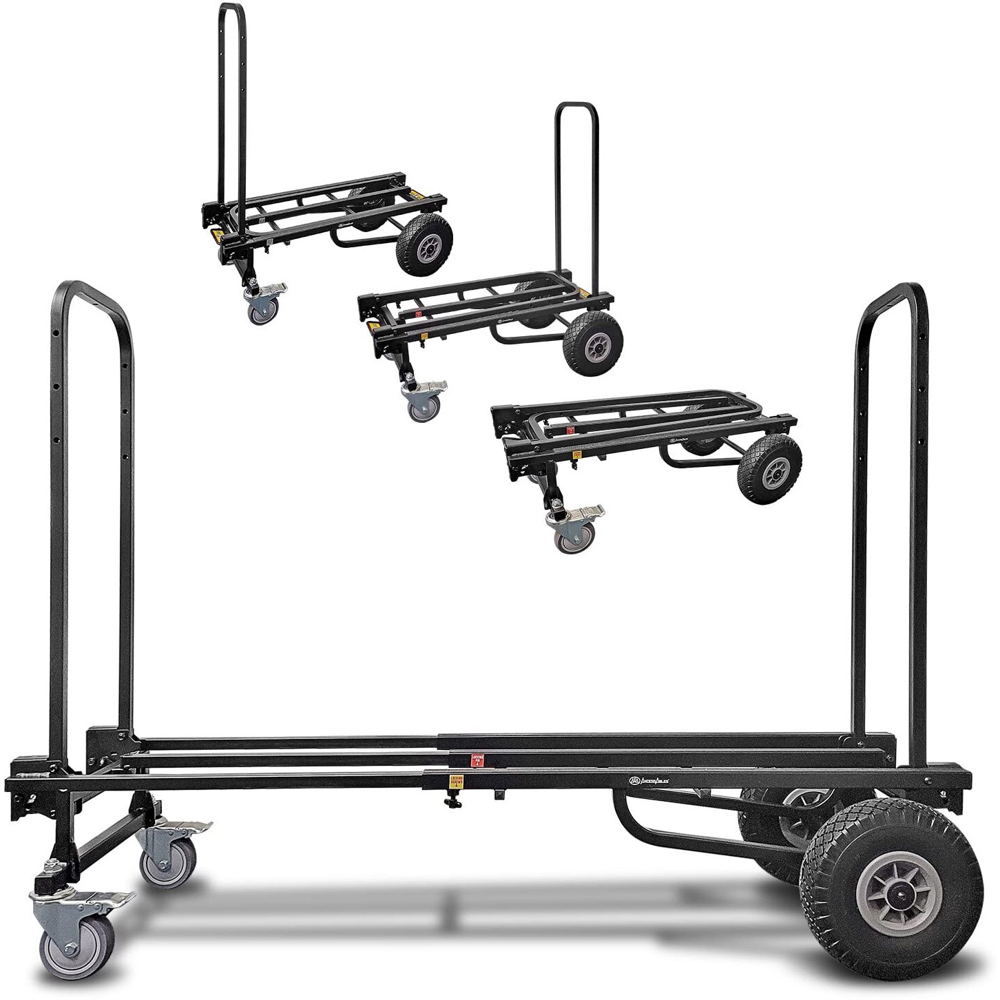 Axcessables Heavy Duty Folding Equipment Dolly Cart With Wheels | 700Lb Capacity | Dj Equipment Cart | Moving Hand Truck Dolly | Telescoping Frame To 4.6Ft.| Production Multicart | Fully Assembled