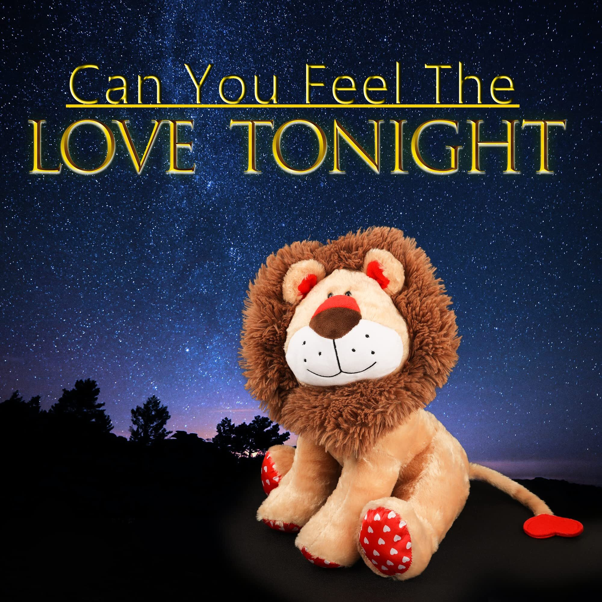 Weigedu Love Lion Stuffed Animal, King Lion Plush Toy With Mane Heart Shape Tail For Kids Baby Lover Birthday Valentines Day Christmas Bedtime Gift, 13.8