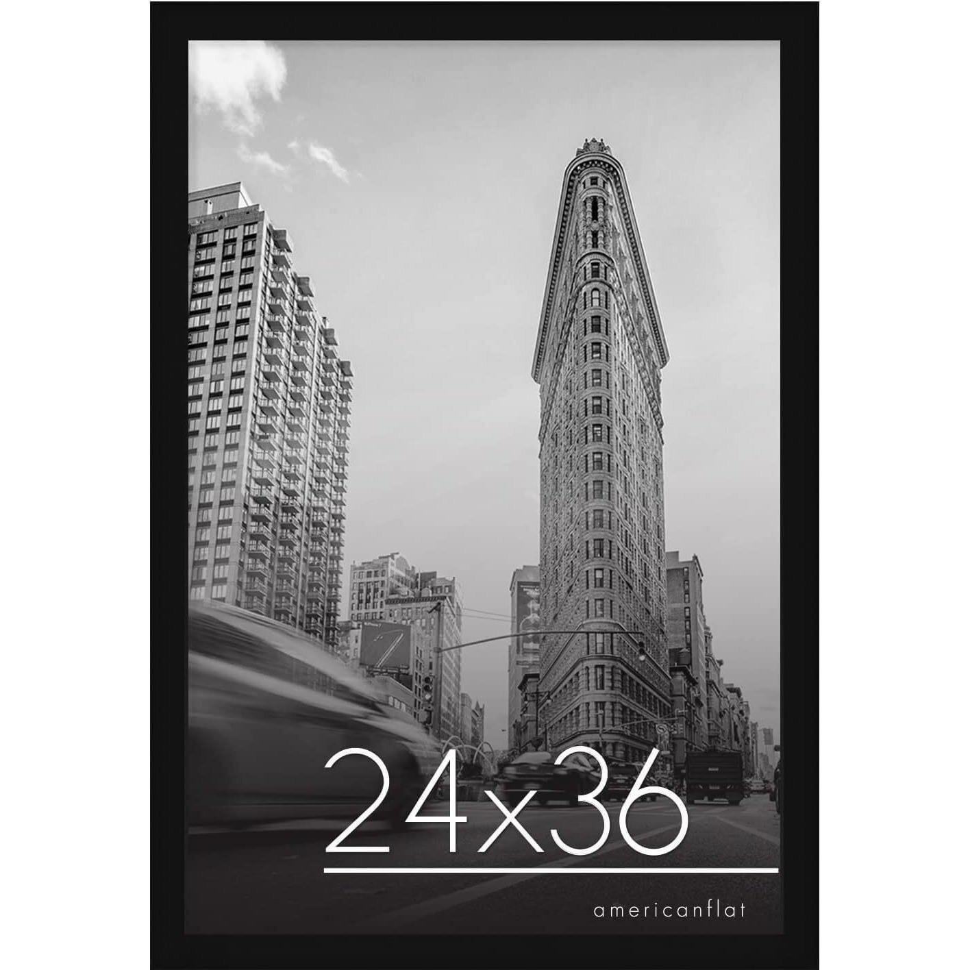 Americanflat 24X36 Poster Frame With Polished Plexiglass - Epic Collection - Gallery Wall Frames With Engineered Wood - Wide Photo Frame For Wall Display - Black