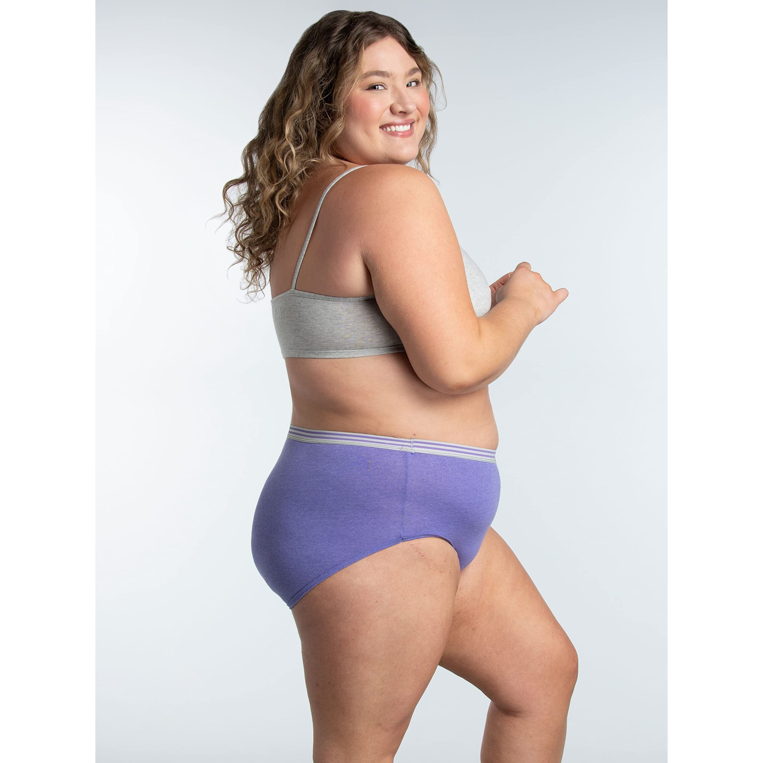 Fruit Of The Loom Womens Tag Free Cotton Panties (Regular & Plus Size) Briefs, Plus Size Brief - 10 Pack Assorted Heathers, Us