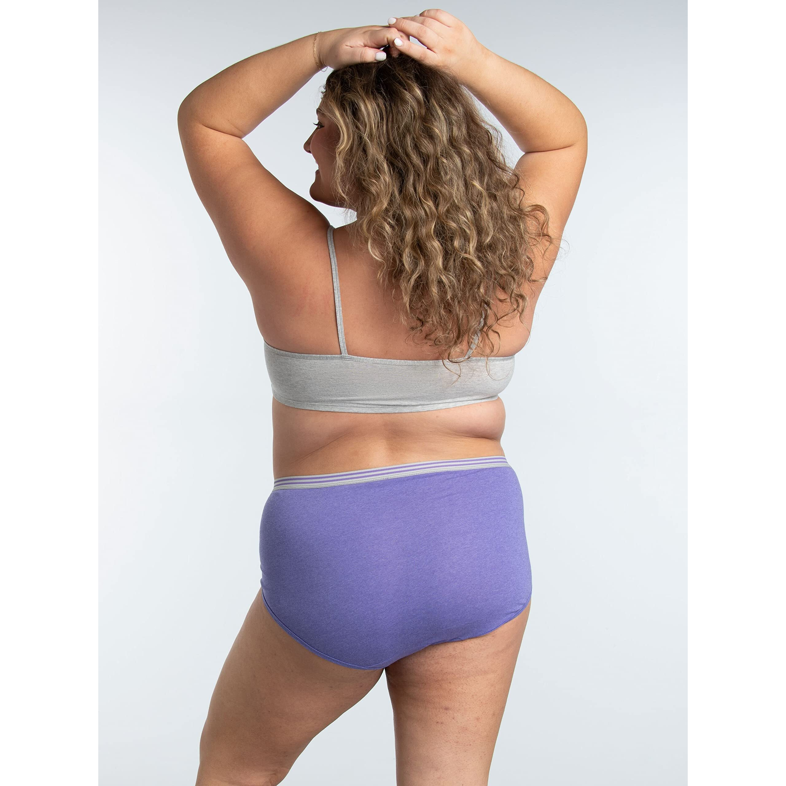 Fruit Of The Loom Womens Tag Free Cotton Panties (Regular & Plus Size) Briefs, Plus Size Brief - 10 Pack Assorted Heathers, Us