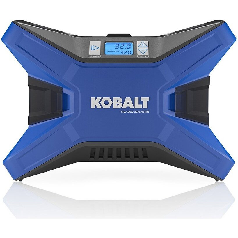 Kobalt 120V & 12V Portable Air Compressor Inflator Tire Pump Nozzle Needles 120 Psi Led Display
