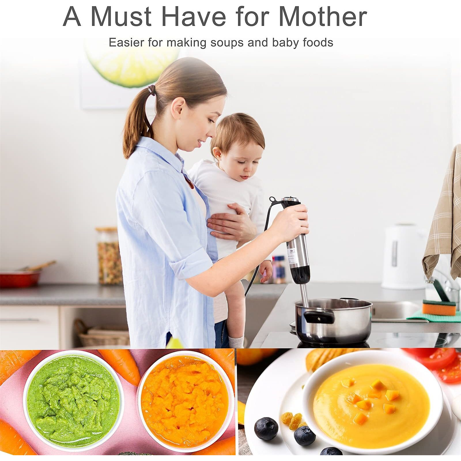 Keylitos 5 In1 Immersion Hand Blender, Powerful 12 Speed Handheld Stick Blender With 304 Stainless Steel Blades, Chopper, Beaker, Whisk And Milk Frother For Smoothie, Baby Food, Sauces Red,Puree, Soup