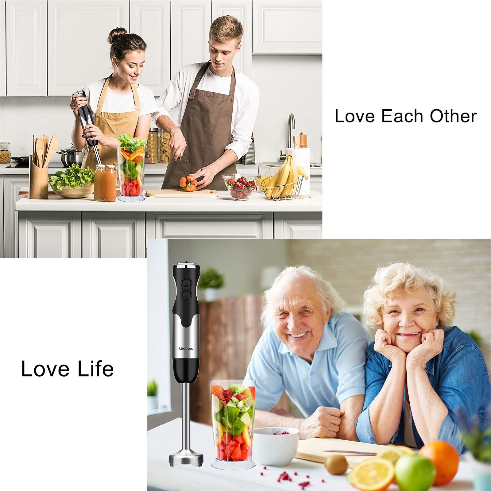 Keylitos 5 In1 Immersion Hand Blender, Powerful 12 Speed Handheld Stick Blender With 304 Stainless Steel Blades, Chopper, Beaker, Whisk And Milk Frother For Smoothie, Baby Food, Sauces Red,Puree, Soup