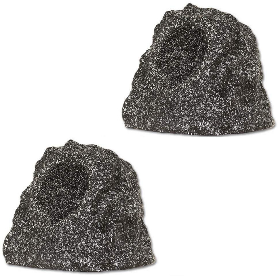 Theater Solutions By Goldwood B41Gg Wireless Rechargeable Bluetooth Outdoor Rock Speaker System - Granite Gray, Set Of 2, 120 Watts