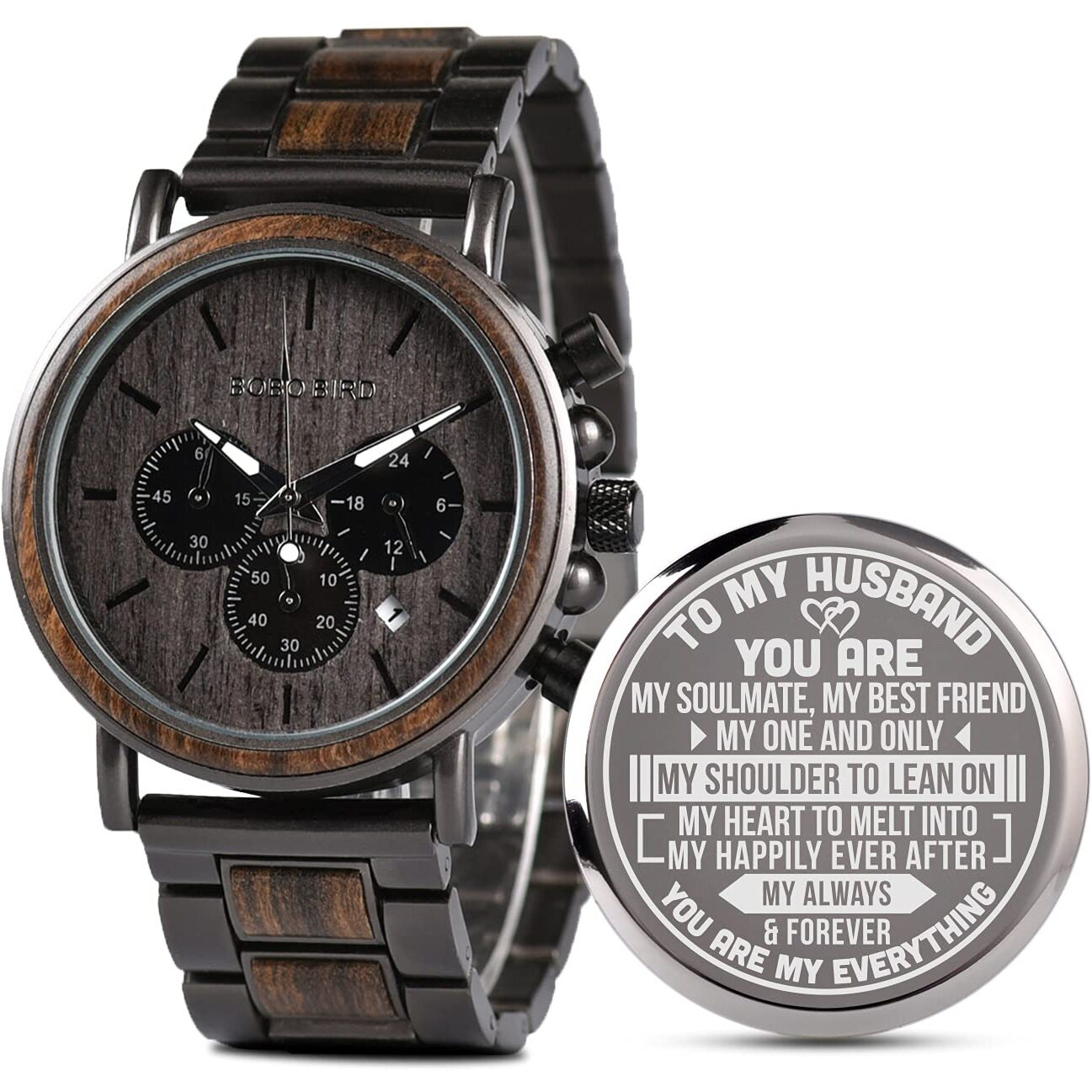 2Win Engraved Wooden Watch For Boyfriend My Man Fianc   Husband Customized Personalized Wood Watches For Men Birthday Anniversary Personalized Watch (D-To My Husband)