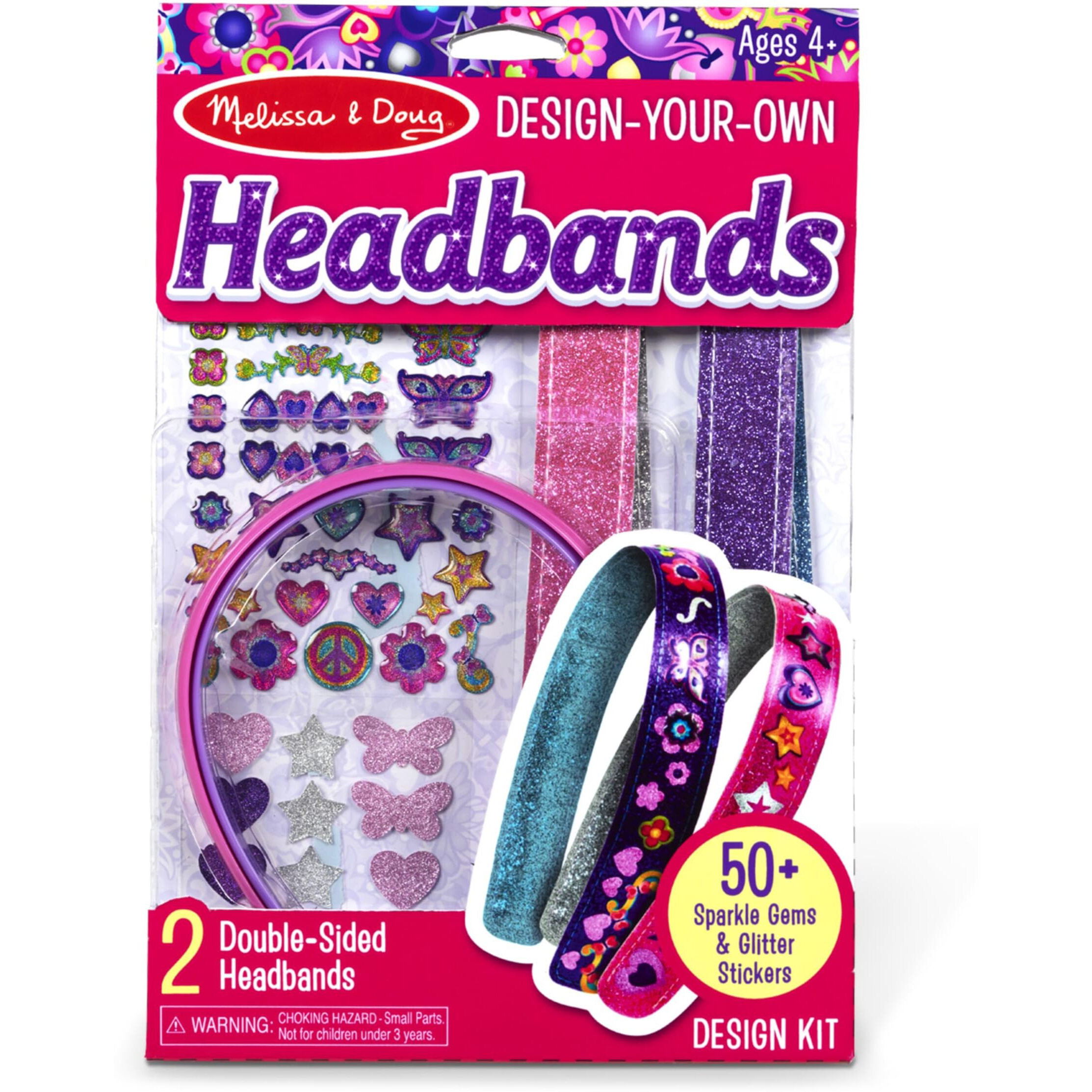Melissa & Doug Design-Your-Own Headbands Jewelry-Making Kit With 50+ Stickers
