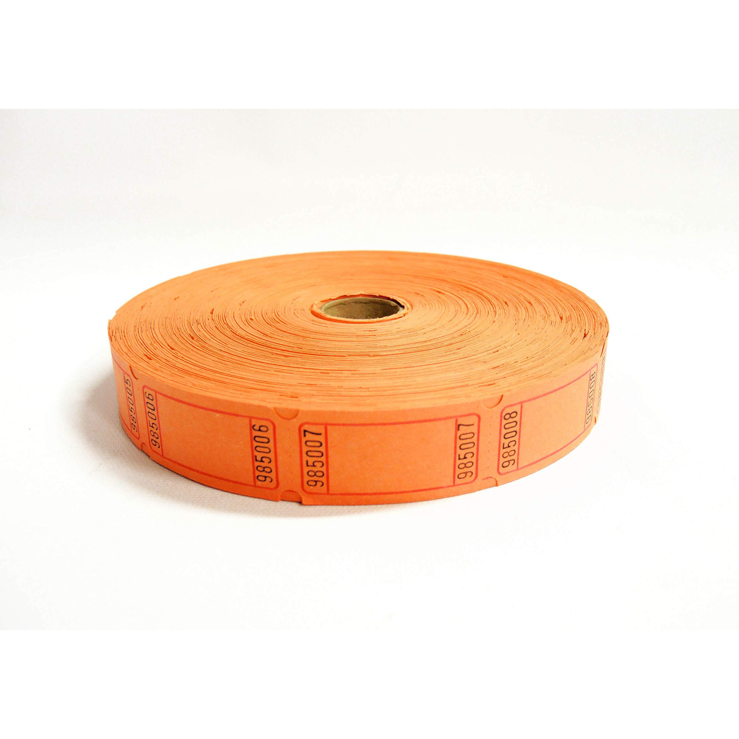 50/50 Raffle Tickets 2000 Orange Blank Cents 2000 Blank Orange Single Roll Consecutively Numbered Raffle Tickets