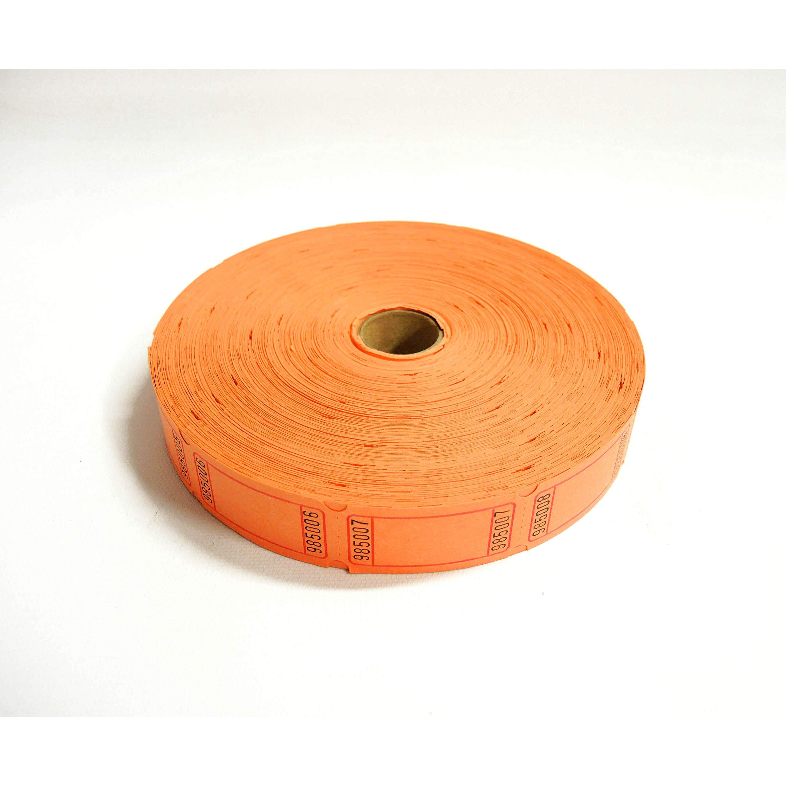 50/50 Raffle Tickets 2000 Orange Blank Cents 2000 Blank Orange Single Roll Consecutively Numbered Raffle Tickets