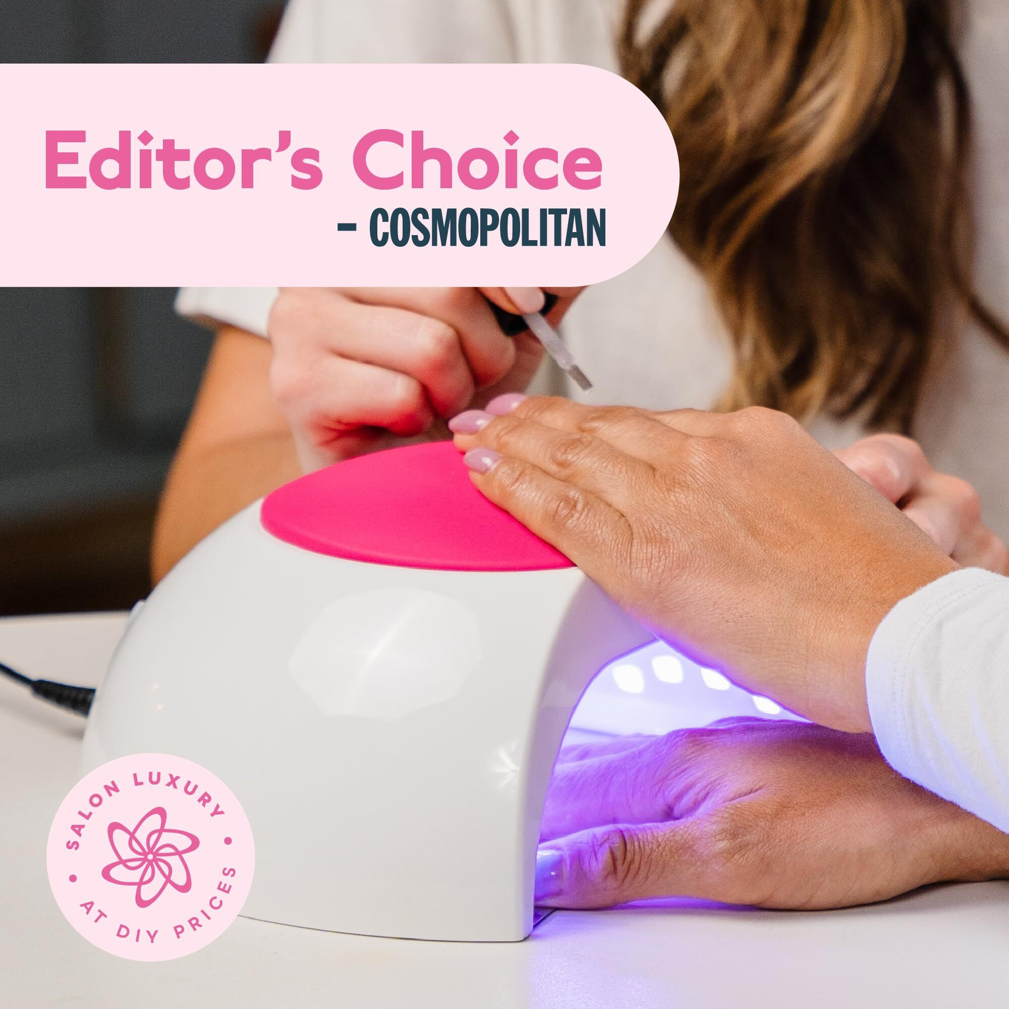 Sunuv Sun2C 48W Uv Light For Nails,Uv Led Nail Lamp With 4 Timer Settings,Led Nail Light Compatible With All Gel Types, Quick Drying Nail Dryer Pink