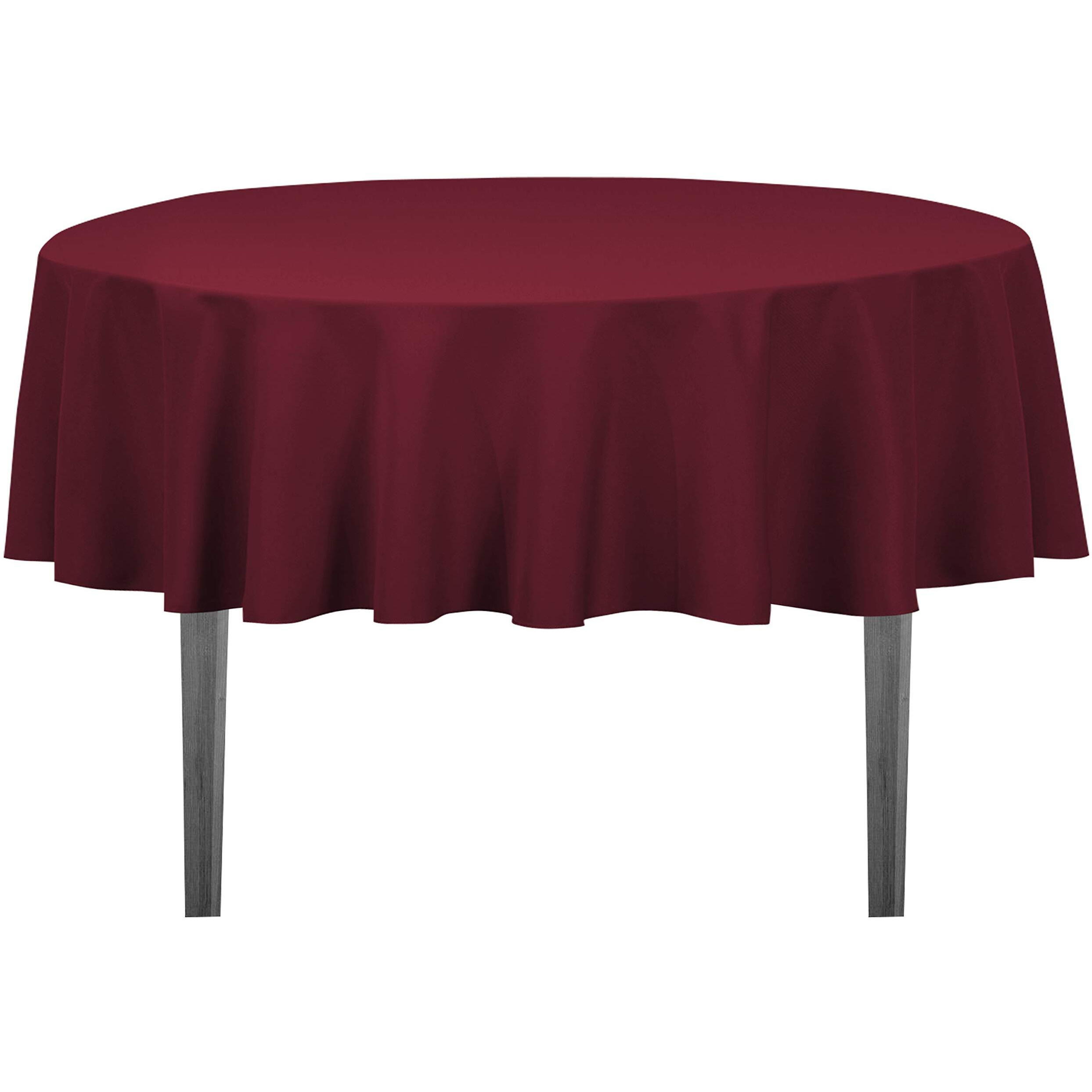 Linentablecloth 70-Inch Round Polyester Tablecloth Burgundy