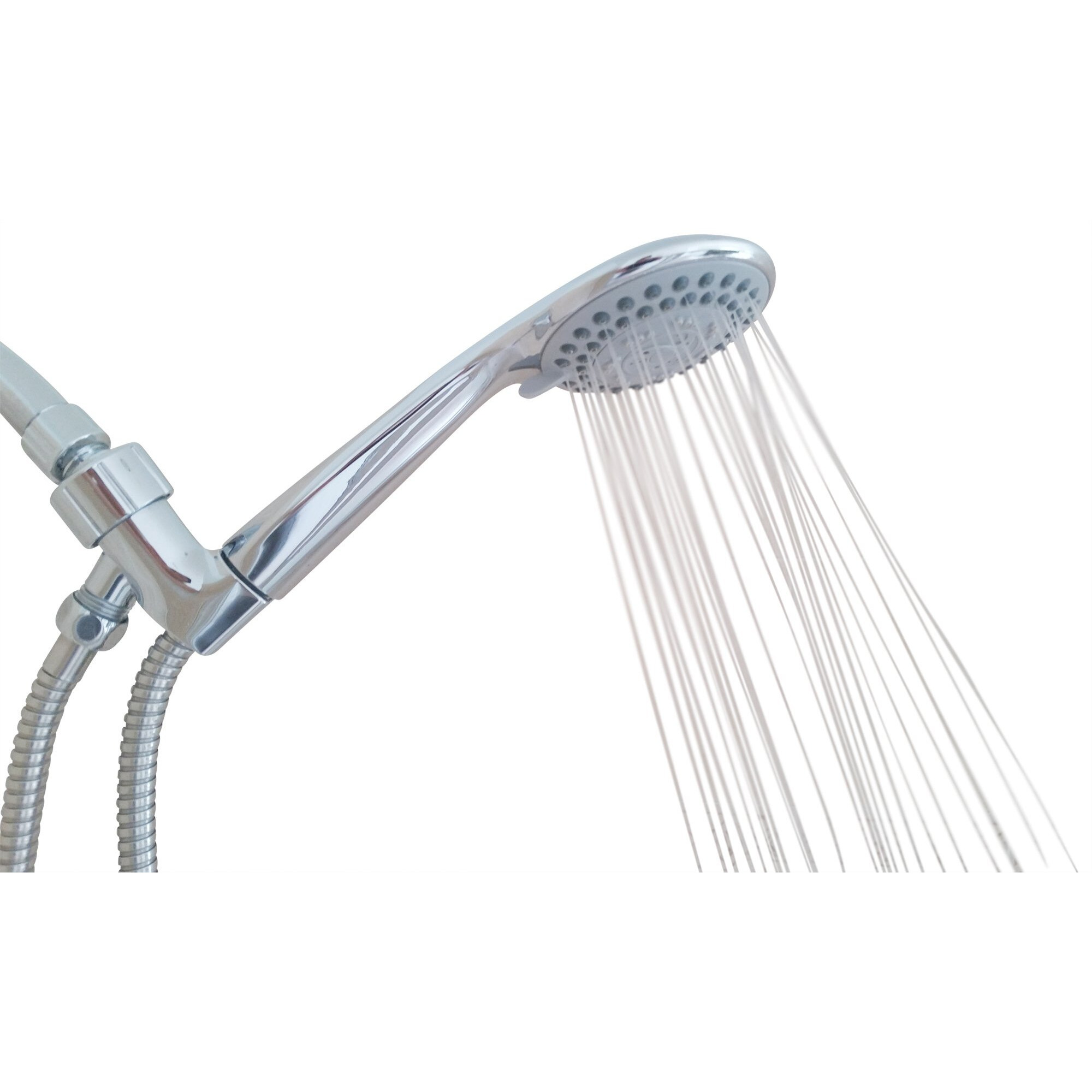 Shower Head - Handheld Rainfall High Pressure And Flow With Removable Water Restrictor - Powerful/Detachable Hand Held Chrome Showerhead For Best Rain Massage And Relaxation