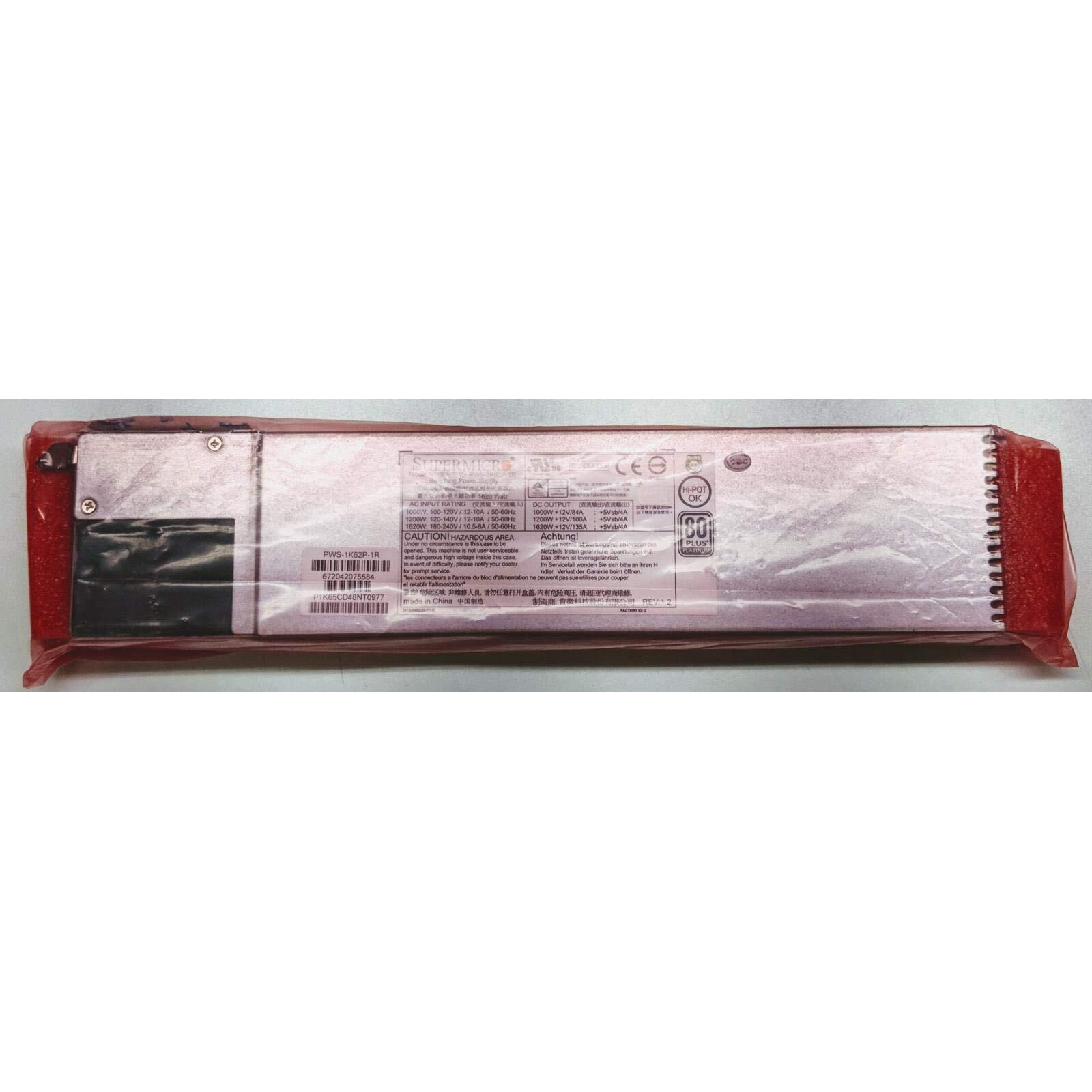 Supermicro Pws-1K62P-1R 1620 Watt Power Supply - 180-240 V