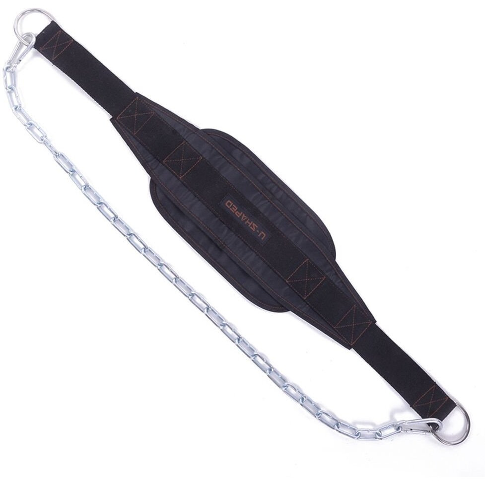 Hemeraphit Weighted Chin Up Belt With Chain Dip Belt Powerlifting Strength Training Pull Up Belt Waist Back Support