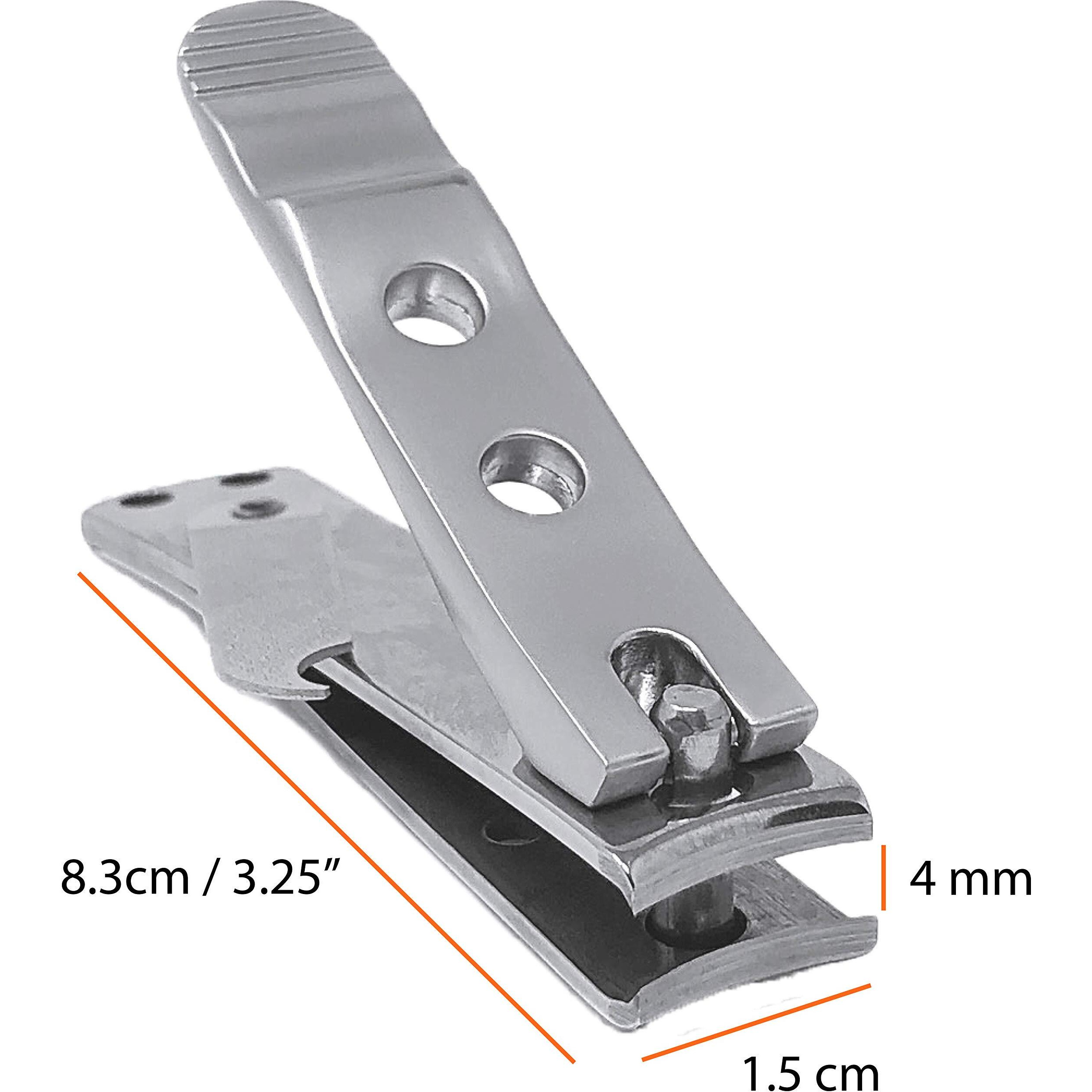 Kohm Whs-440L Heavy Duty, Curved Blade, Wide Jaw Toenail Clippers For Thick Nails, Large Nail Clippers For Men, Seniors, Women, Nail Clipper With File
