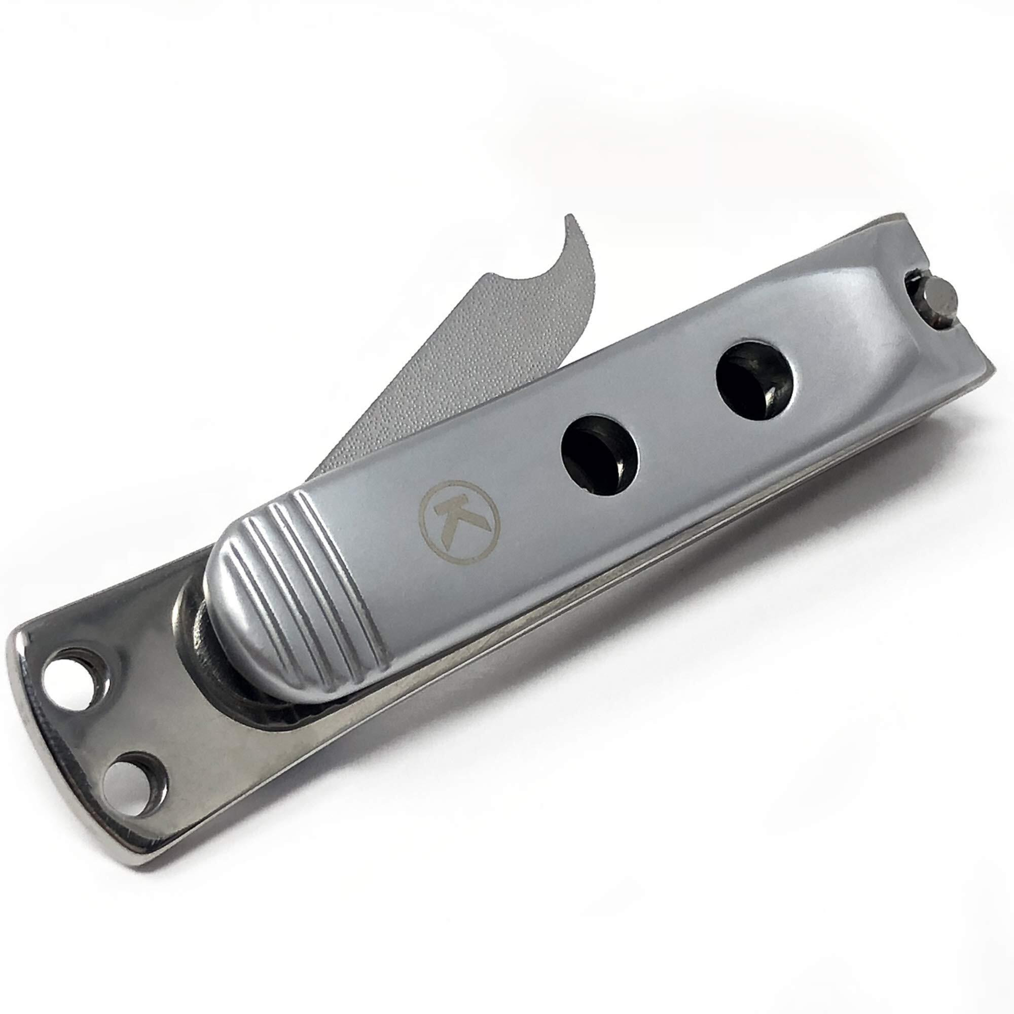 Kohm Whs-440L Heavy Duty, Curved Blade, Wide Jaw Toenail Clippers For Thick Nails, Large Nail Clippers For Men, Seniors, Women, Nail Clipper With File
