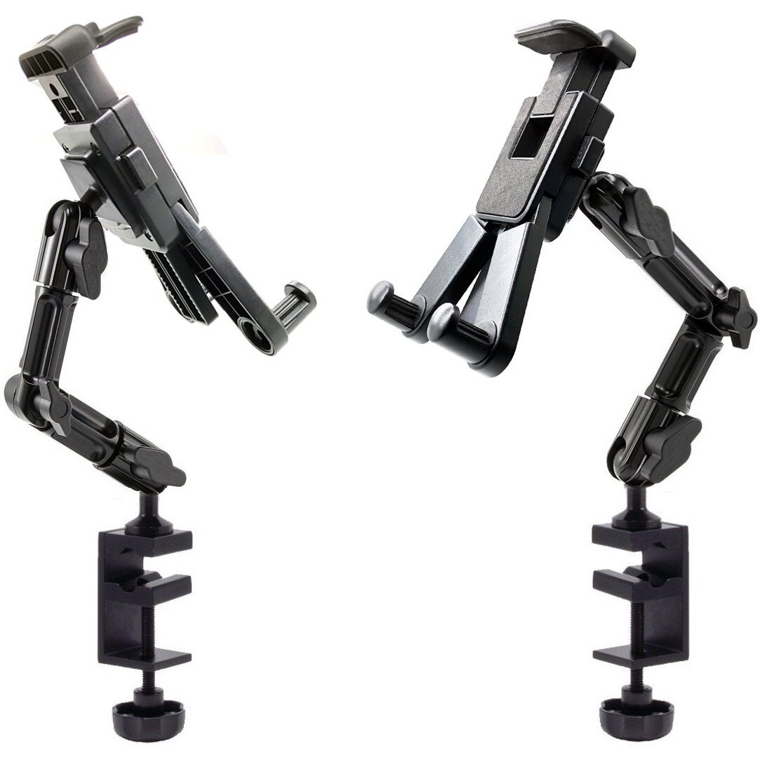 Chargercity Heavy Duty Aluminum Alloy Pole/Bar Mic Microphone Cymbal Stand Tablet Smartphone Holder Zoom Meeting Clamp Mount For All Ipad Tablets & Iphone Pro Max Plus (All Generations)
