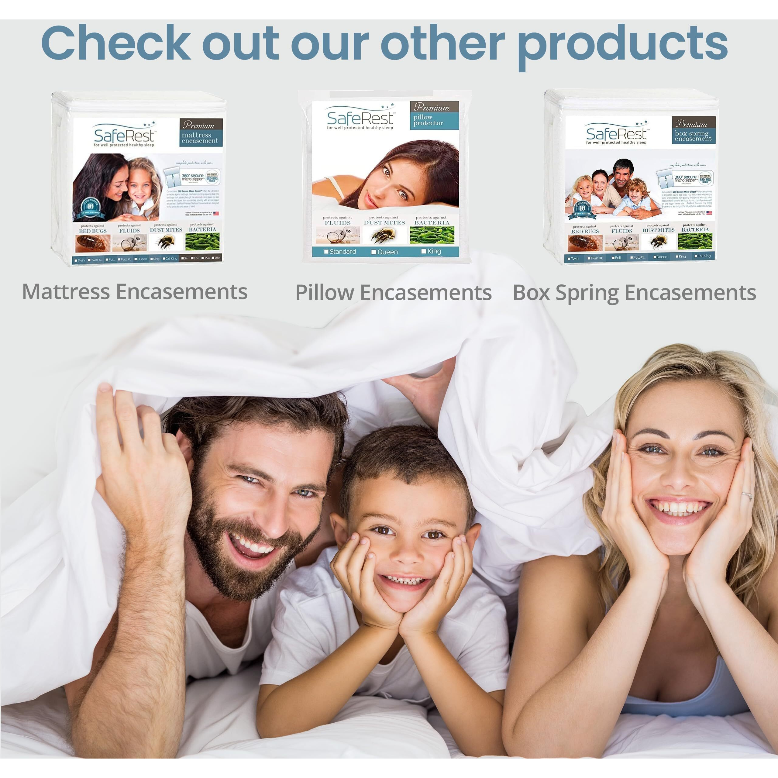 Saferest 100% Waterproof King Size Mattress Protector - Fitted With Stretchable Pockets - Machine Washable Cotton Mattress Cover For Bed - Perfect Bedding Airbnb Essentials For Hosts