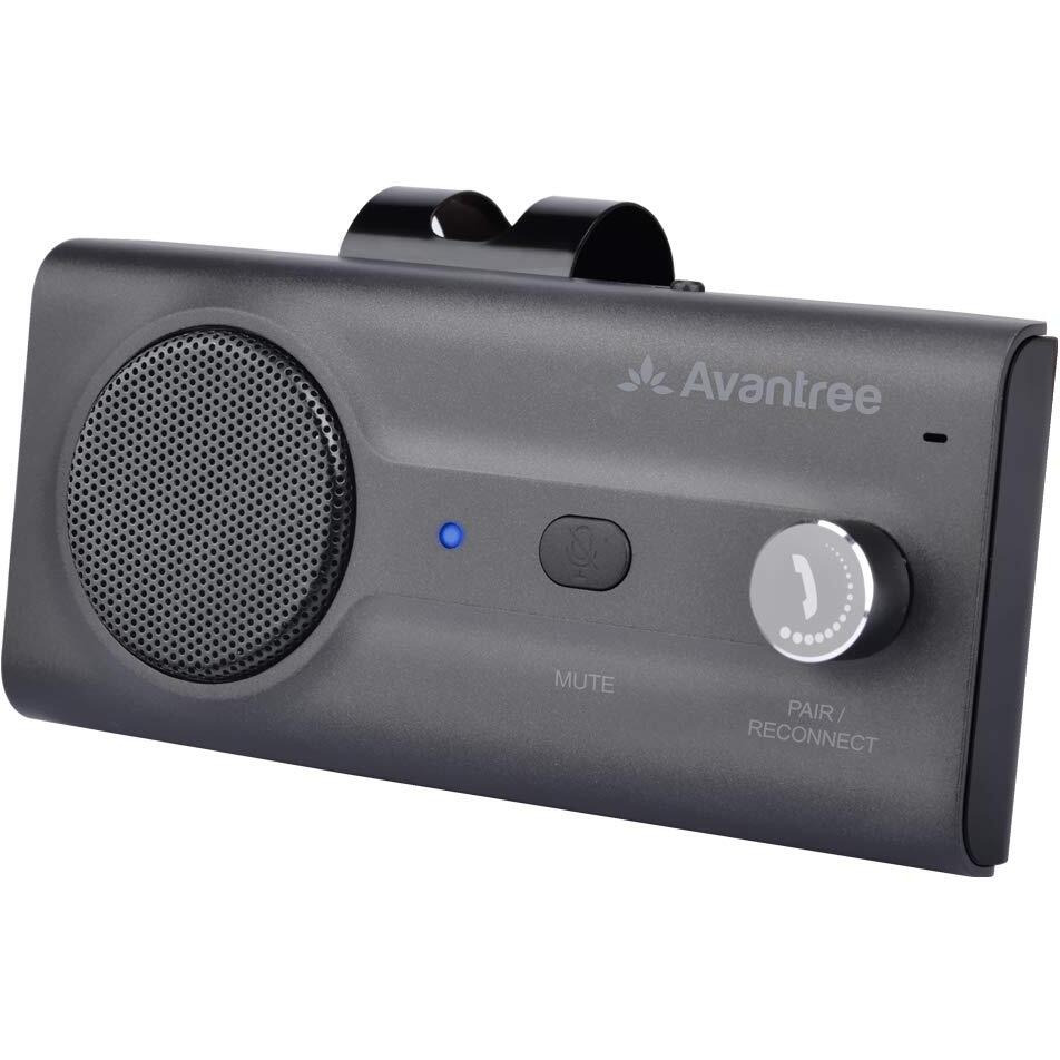 Avantree Ck11 Hands Free Bluetooth 5.0 Car Kits, 3W Loud Speakerphone, Support Siri Assistant & Motion Auto On Off, Volume Knob, Wireless In Car Handsfree Speaker With Visor Clip - Titannium