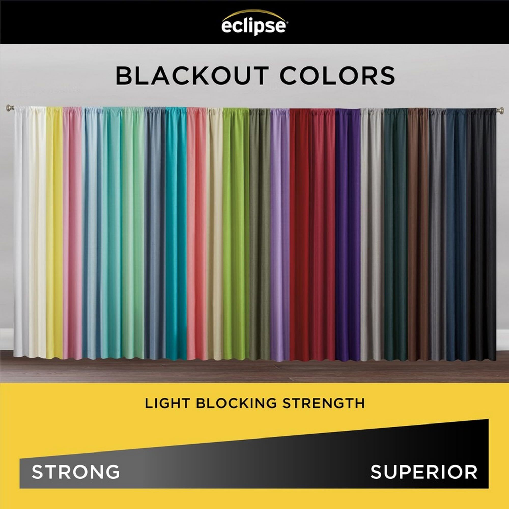 Eclipse Kendall Modern Blackout Thermal Rod Pocket Window Curtain For Bedroom Or Living Room (1 Panel), 42 X 63, Ivory