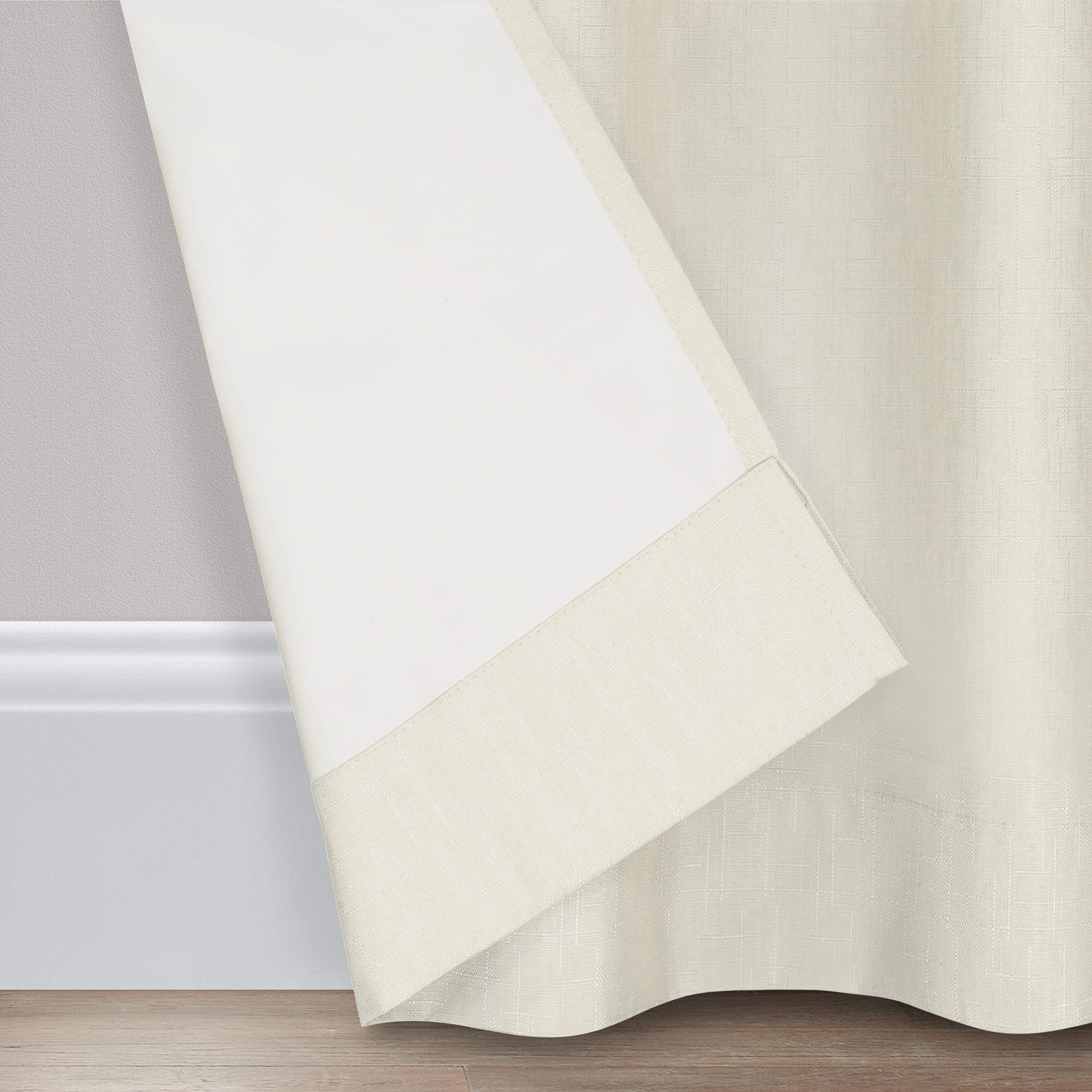 Eclipse Kendall Modern Blackout Thermal Rod Pocket Window Curtain For Bedroom Or Living Room (1 Panel), 42 X 63, Ivory