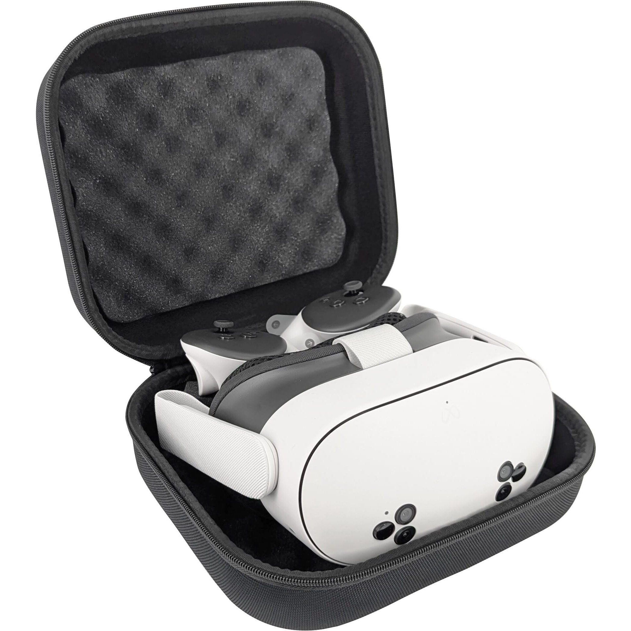 Casematix Mighty And Compact Slim Hard Shell Vr Headset Case Compatible With Meta Quest 3S And Quest 3 Vr Headset And Accessories, Not Compatible With Elite Strap