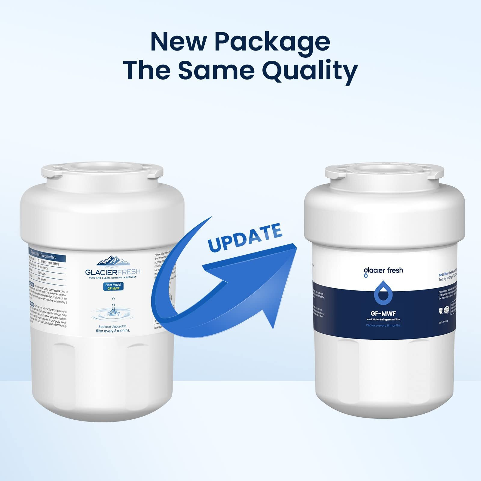 Glacier Fresh Replacement For Mwf Refrigerator Water Filters, Smartwater Mwfp, Mwfa, Gwf, Hdx Fmg-1, Wfc1201, Rwf1060, 197D6321P006, Kenmore 9991, 1 Pack