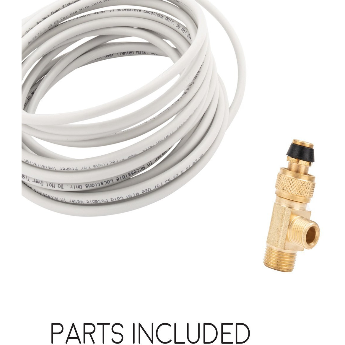 Ice Maker Installation Kit 25 Feet Of Pex Tubing For Appliance Water Lines With Stop Tee, 1/4"" Compression Fittings, For Potable Drinking Water