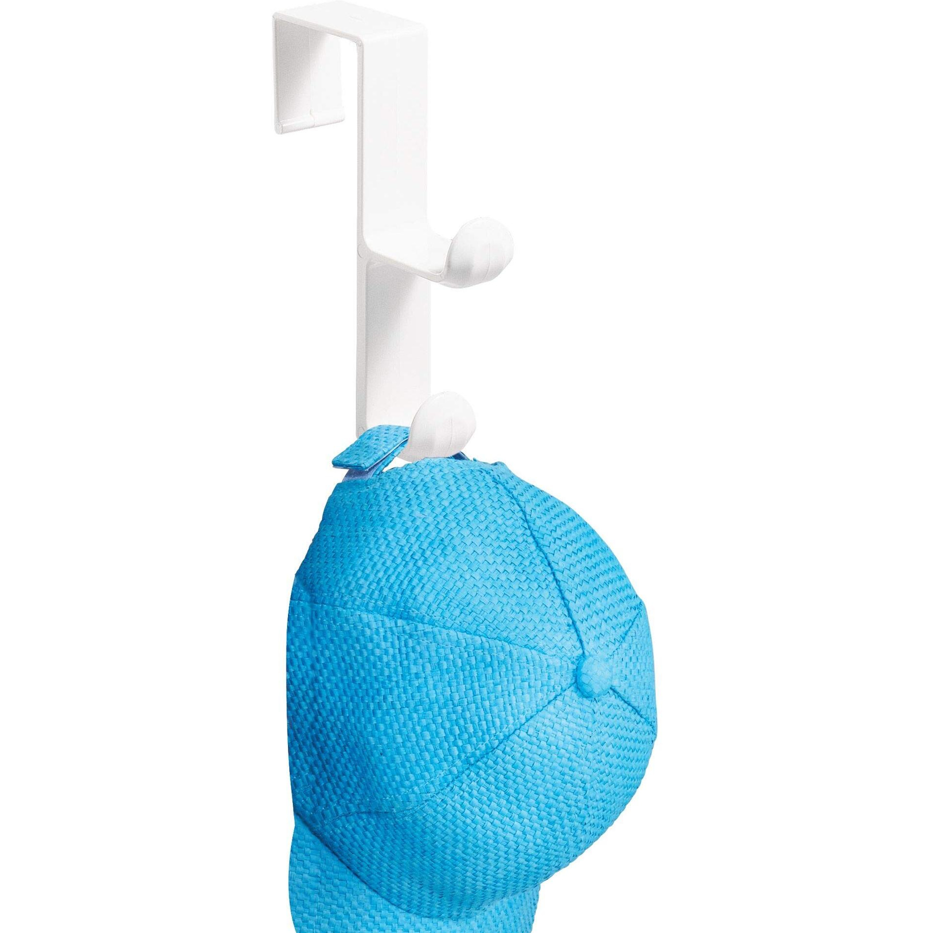 Idesign Over The Door Plastic Dual Hook Hanger For Coats, Jackets, Hats, Robes, Towels, Ideal For Bathroom, Bedroom, Mudroom, Set Of 3, White