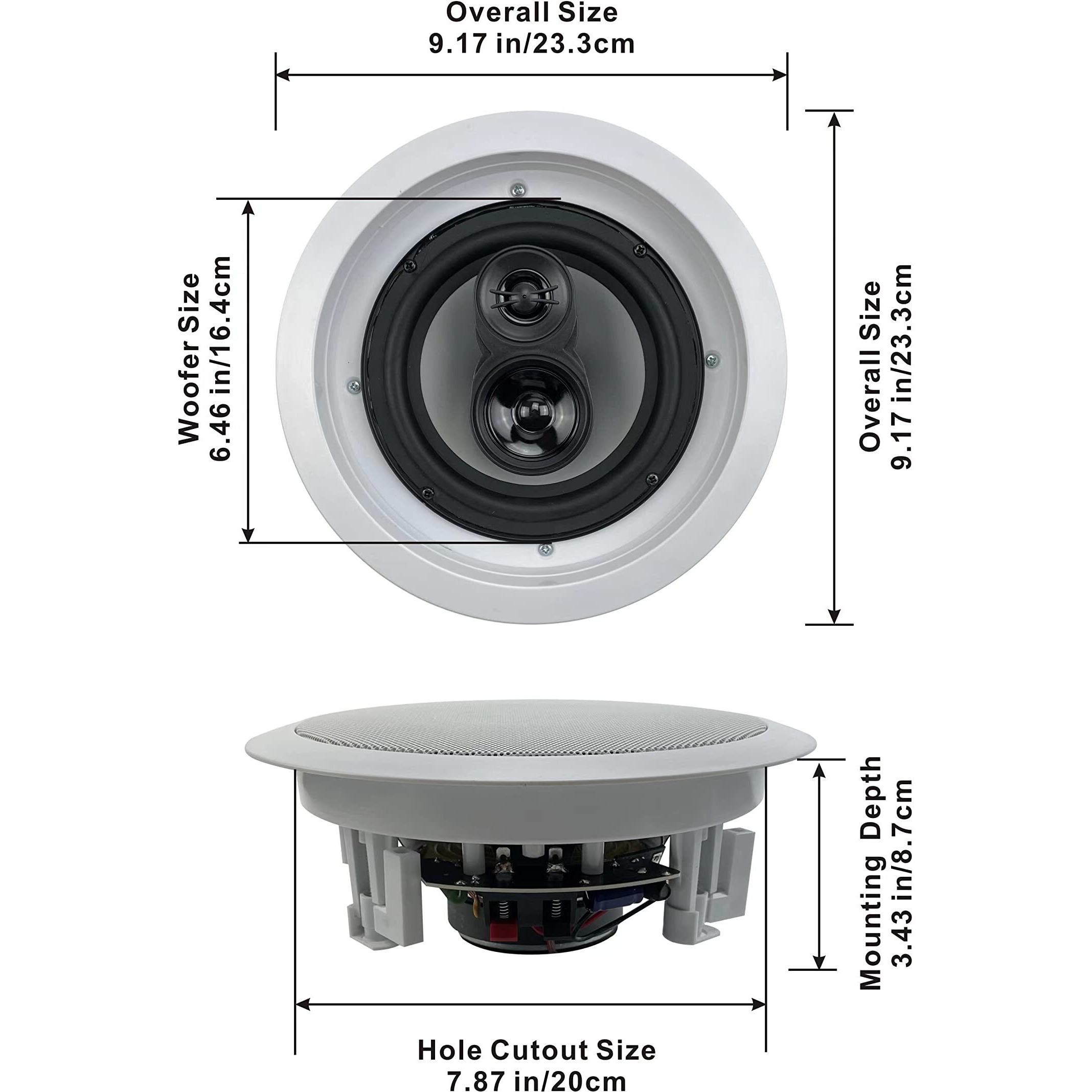 Acoustic Audio Cs-Ic63 In Ceiling 6.5"" Home Theater 5 Speaker Set 3 Way 1500 Watt Cs-Ic63-5S