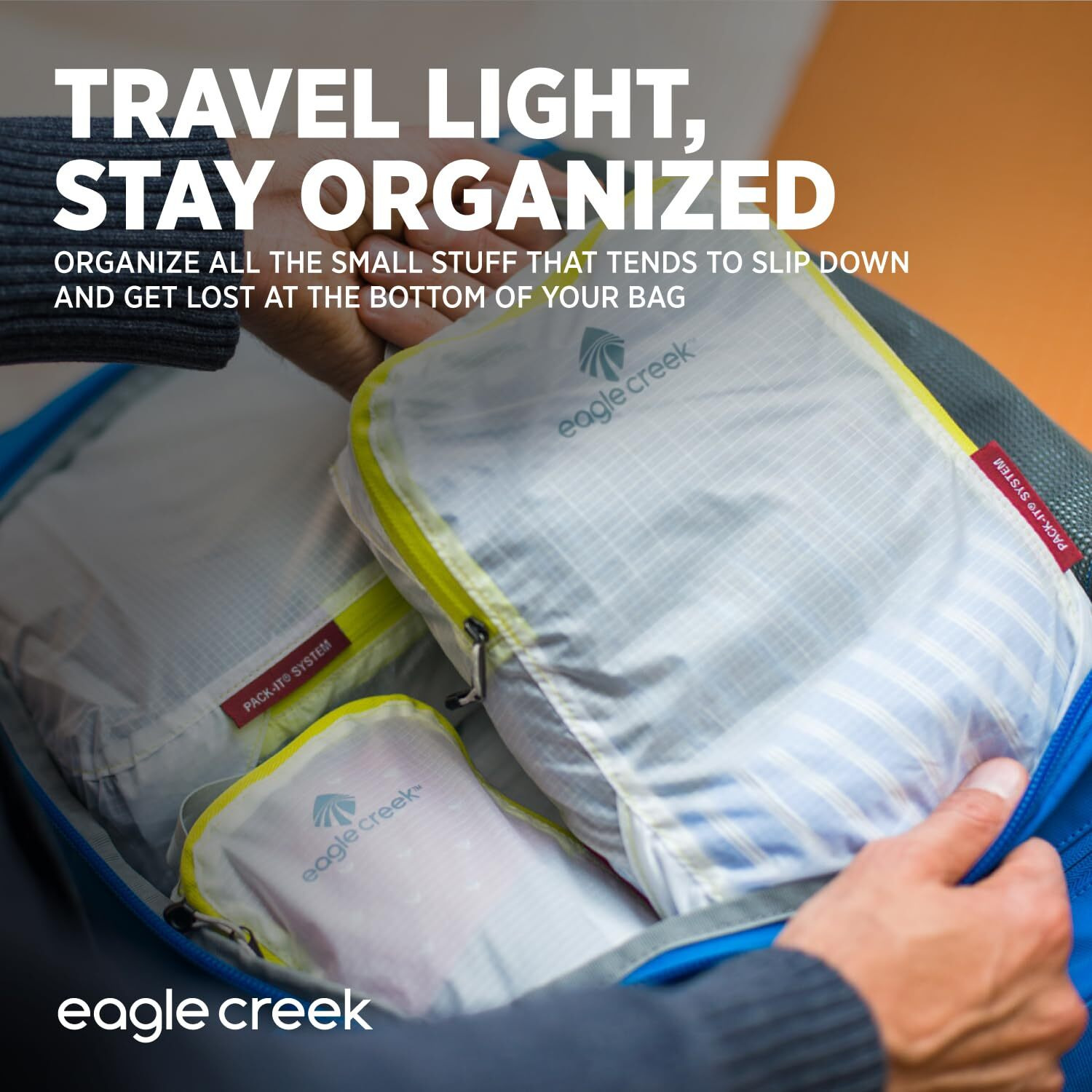 Eagle Creek Pack-It Specter Packing Cubes For Travel Starter Set - Durable, Ultra-Lightweight, Water-Resistant Suitcase Organizer Bags For Clothing, Brilliant Blue