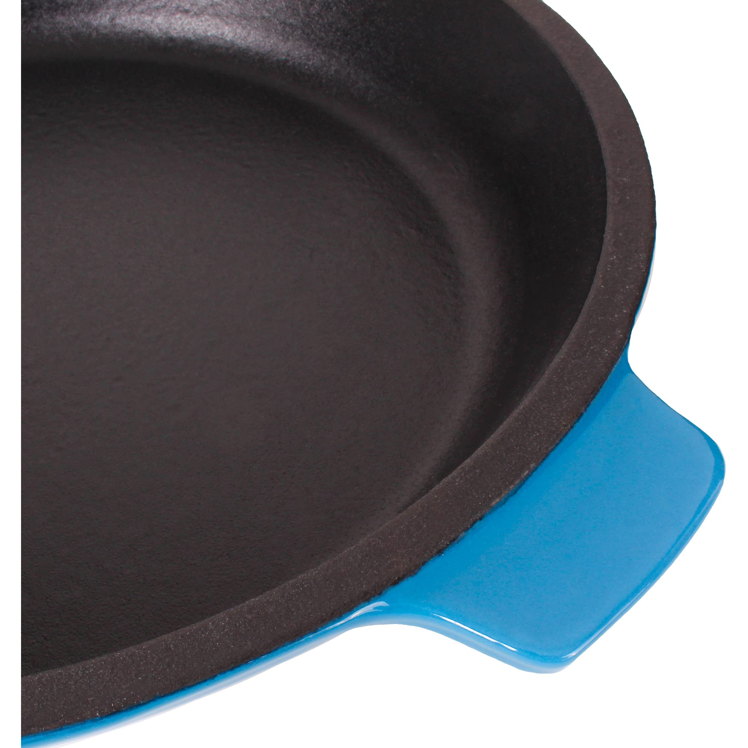 Berghoff Neo 10"" Enameled Cast Iron Fry Pan, Even Heat, Induction Cooktop Compatible, Oven Safe Up To 400F, Blue