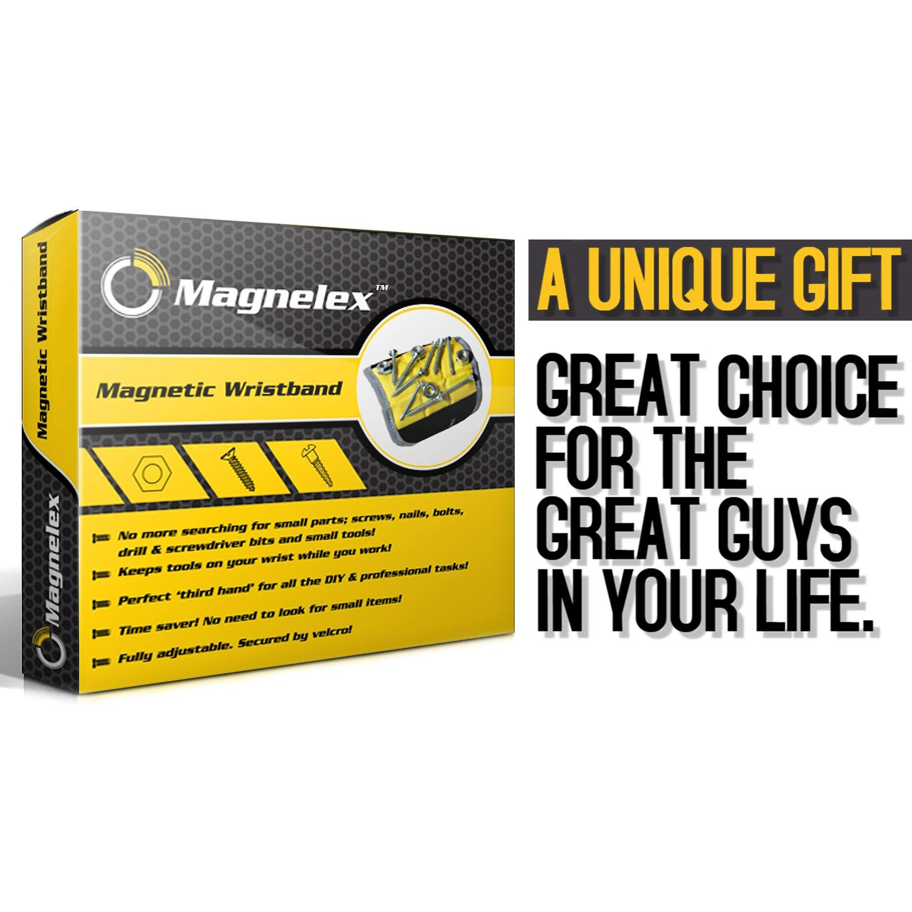 Magnelex Magnetic Wristband - Christmas Gift For Men, Handyman Gadgets - Perfect For Holding Screws, Nails, Drill Bits - Premium Ballistic Nylon With Powerful Magnets - Men's Stocking Stuffers