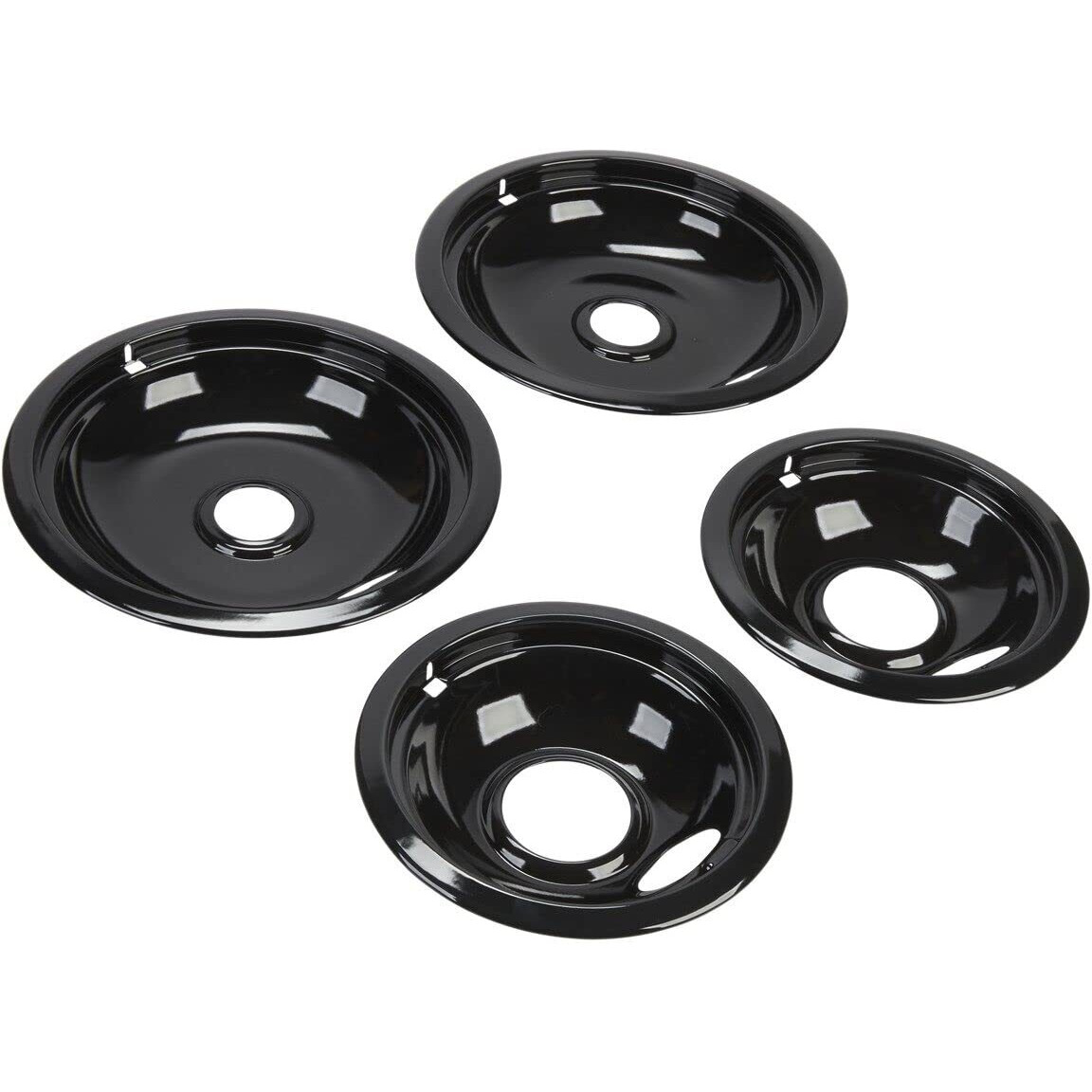 Whirlpool W10288051 Genuine Oem Burner Drip Bowls For Ranges, Black - Replaces 874987, 4396070, 4396072, Ah2377787, Ea2377787, Ps2377787