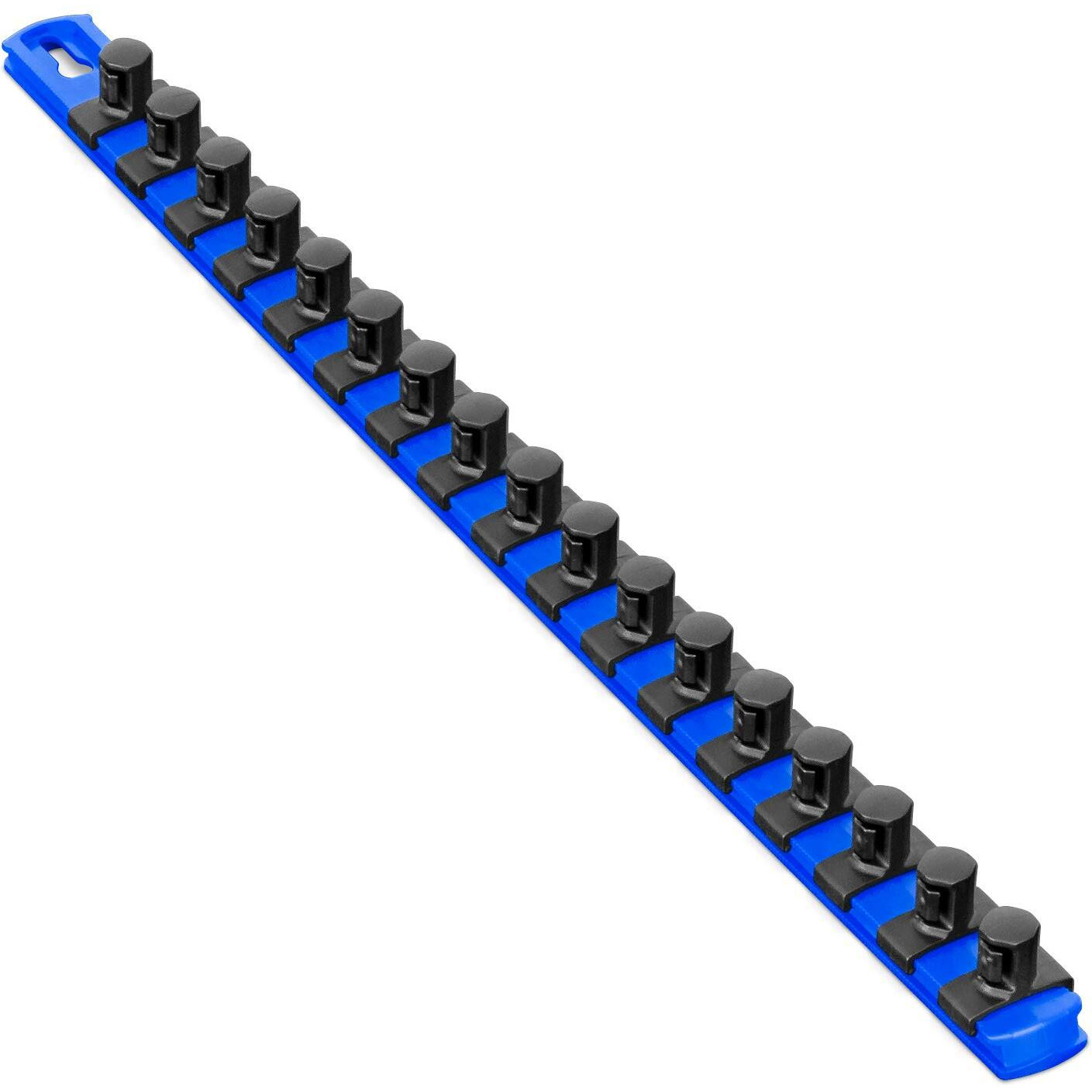 Ernst Manufacturing 18-Inch Magnetic Socket Organizer With 17 1/2-Inch Twist Lock Clips, Blue (8405M-Blue-1/2)