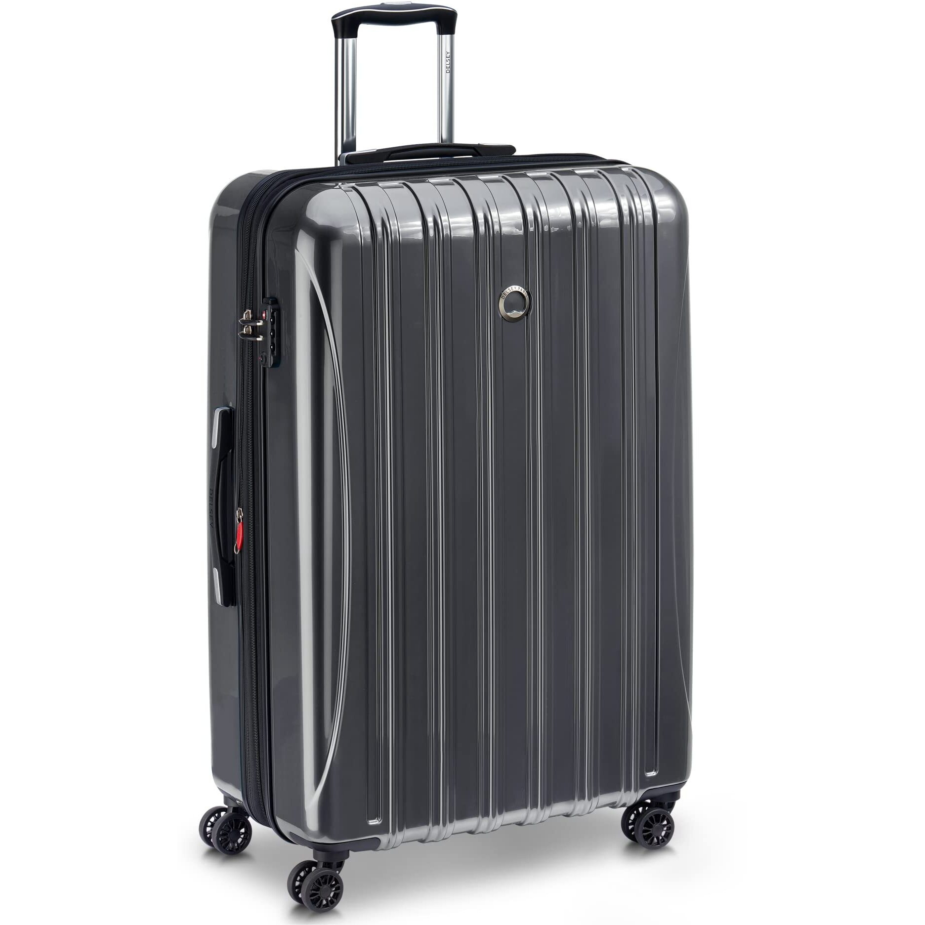 Delsey Paris Helium Aero Hardside Expandable Luggage With Spinner Wheels, Titanium, Checked-Large 29 Inch